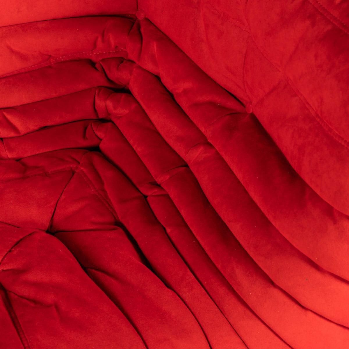 photo vintage A 21st Century Red "Togo" Corner Sofa By Michel Ducaroy For Ligne Roset France