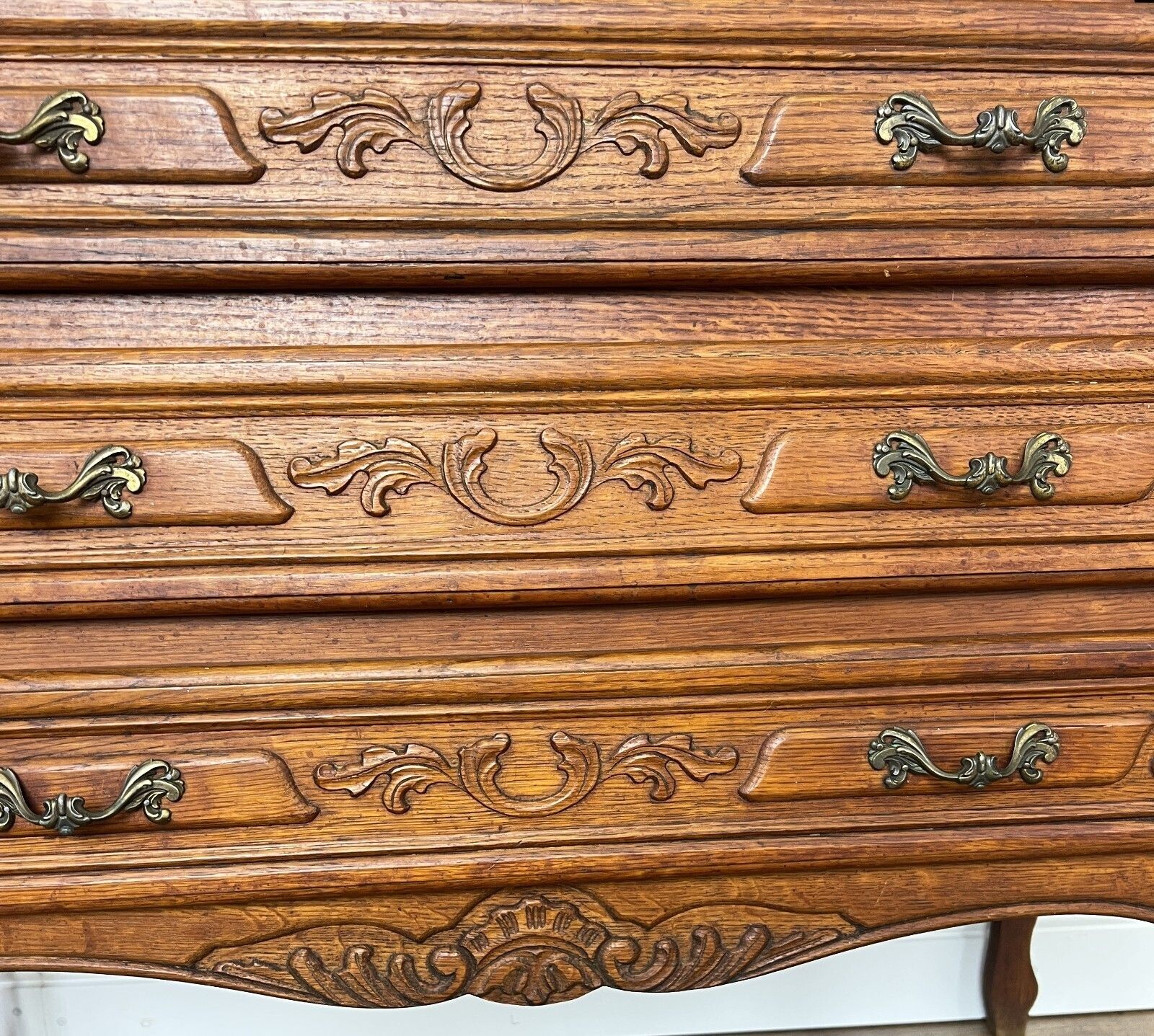 photo for sale Secretaire Writing Desk Vintage French Louis Oak Rare Bureaux Cabinet Lot 6154