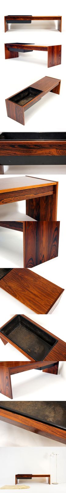Retro Vintage Danish Rosewood Planter Coffee Table Side Tv Stand Bench 1960s 70s. photo furniture