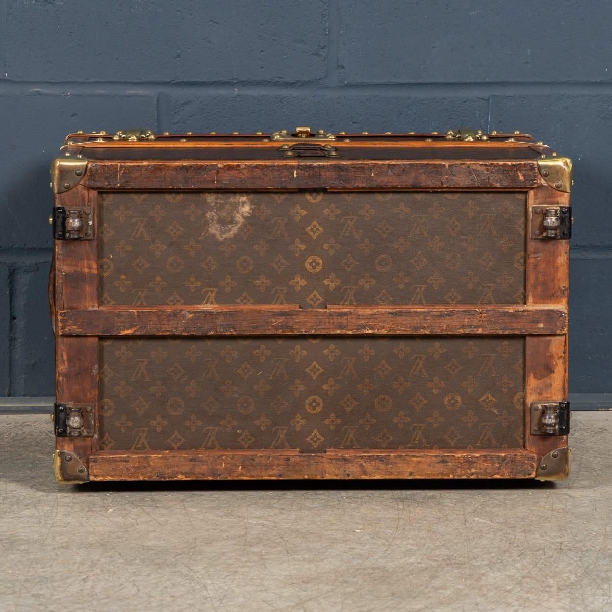 Antique 20thc Louis Vuitton Shoe Trunk In Monogram Canvas, France C.1920 photo vintage