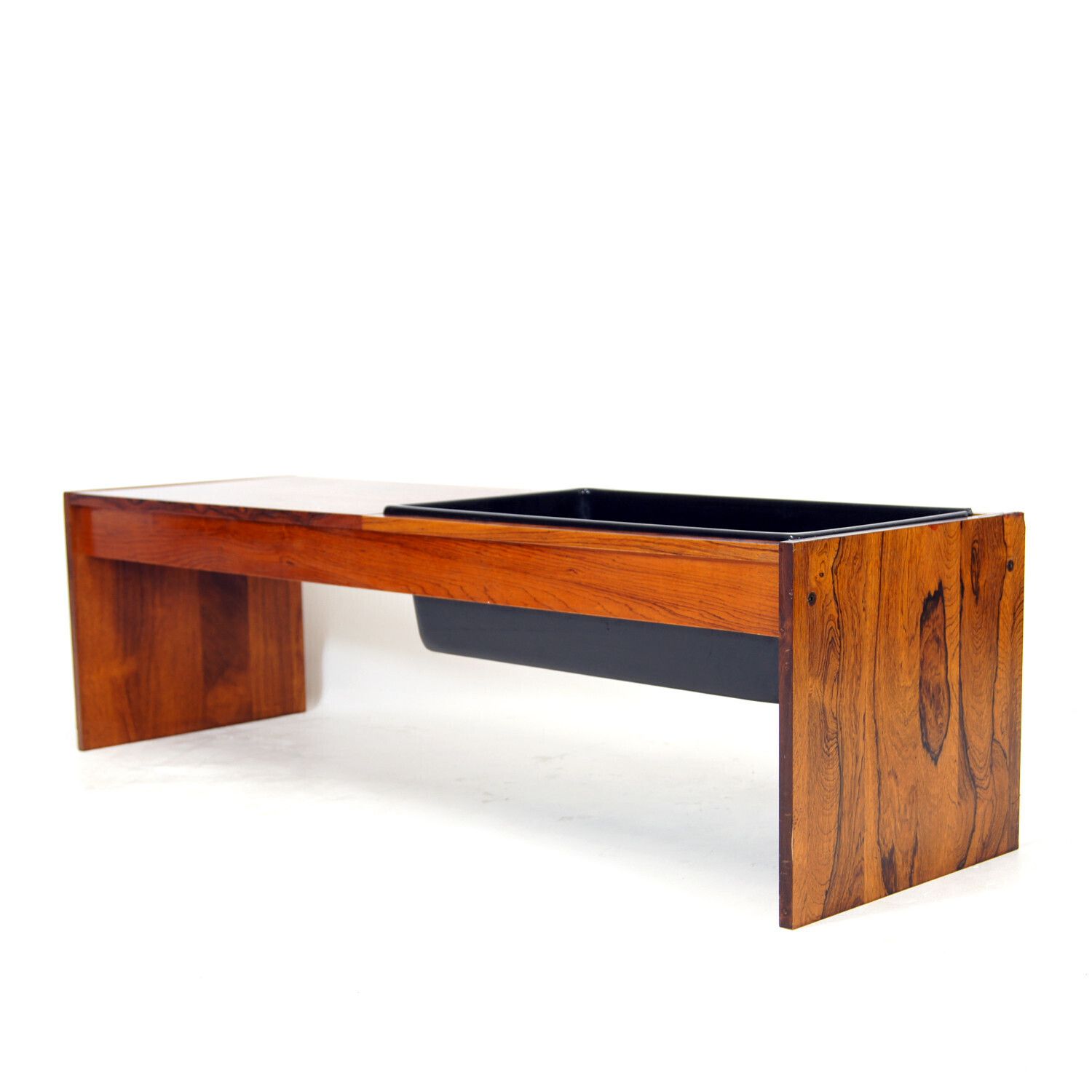 Retro Vintage Danish Modern Rosewood Planter Coffee Table Side Tv Stand 60s 70s.