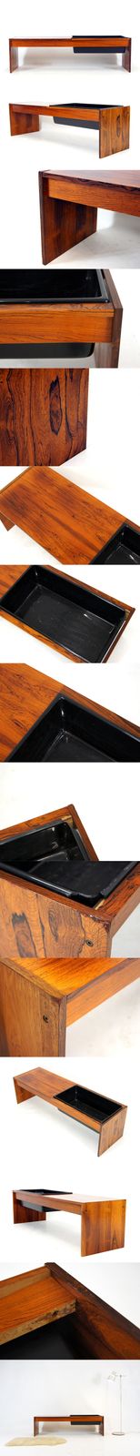 Retro Vintage Danish Modern Rosewood Planter Coffee Table Side Tv Stand 60s 70s. photo furniture