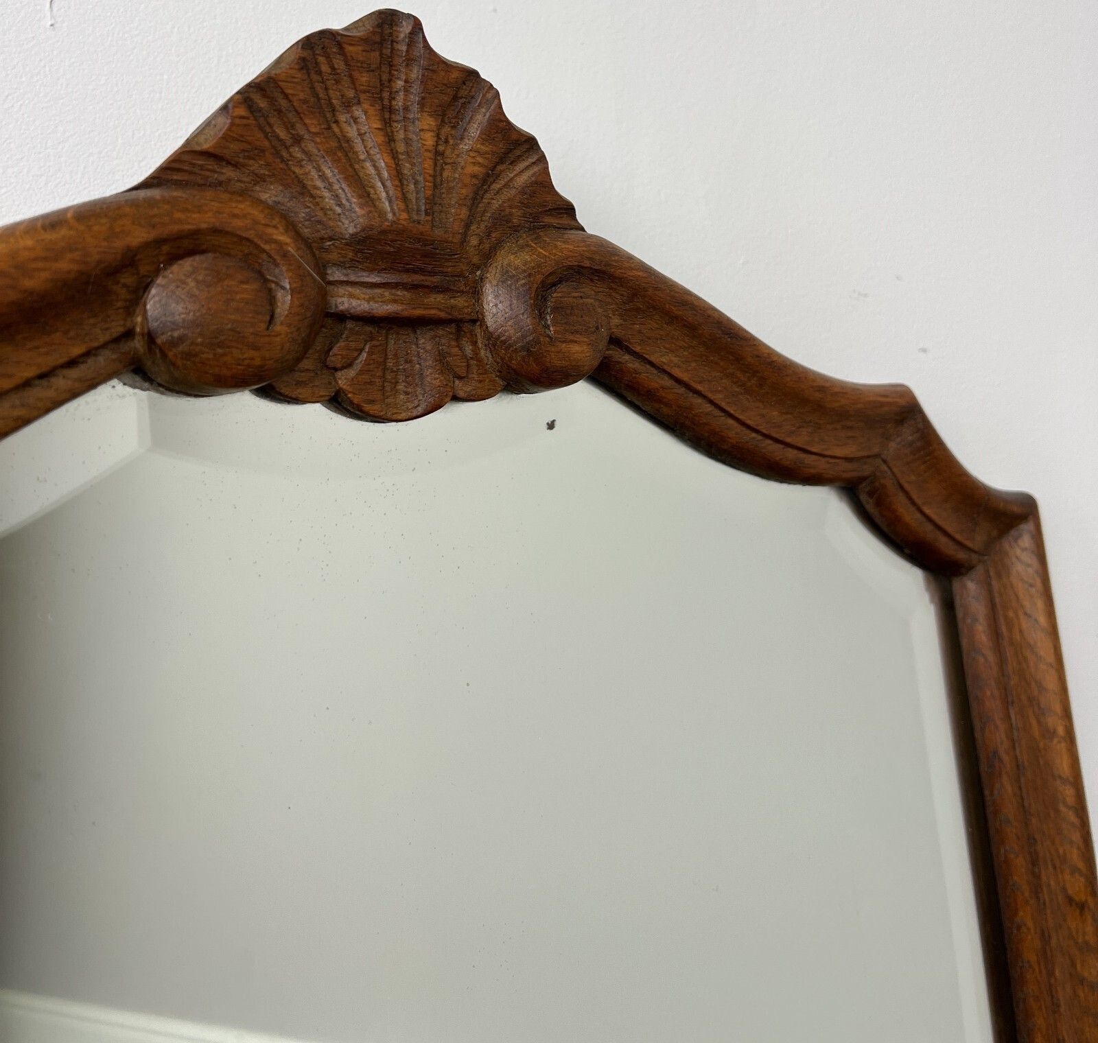 Mirror Vintage French Style Oak Wall Mirror Polished Decorative Framed Lot 6150 photo vinterior