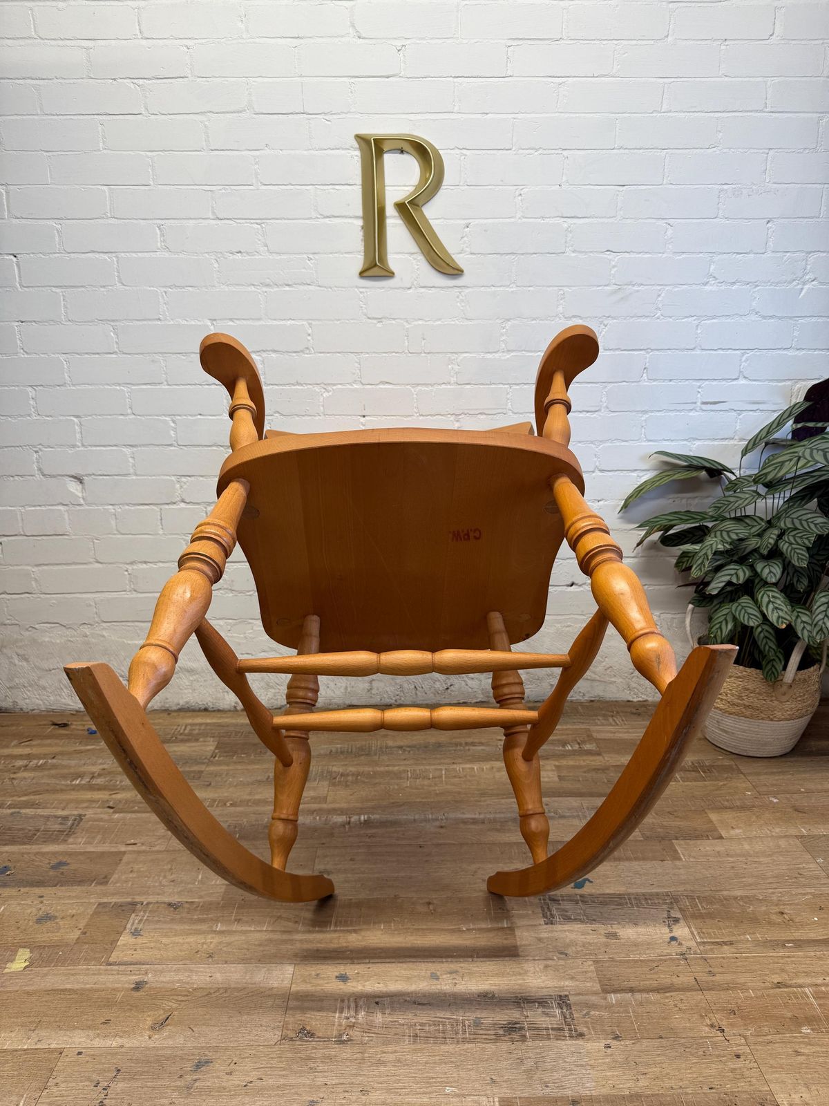 295.0 Vintage Cpw Furniture Windsor Rocking Chair – Solid Beech – Made In England. photo