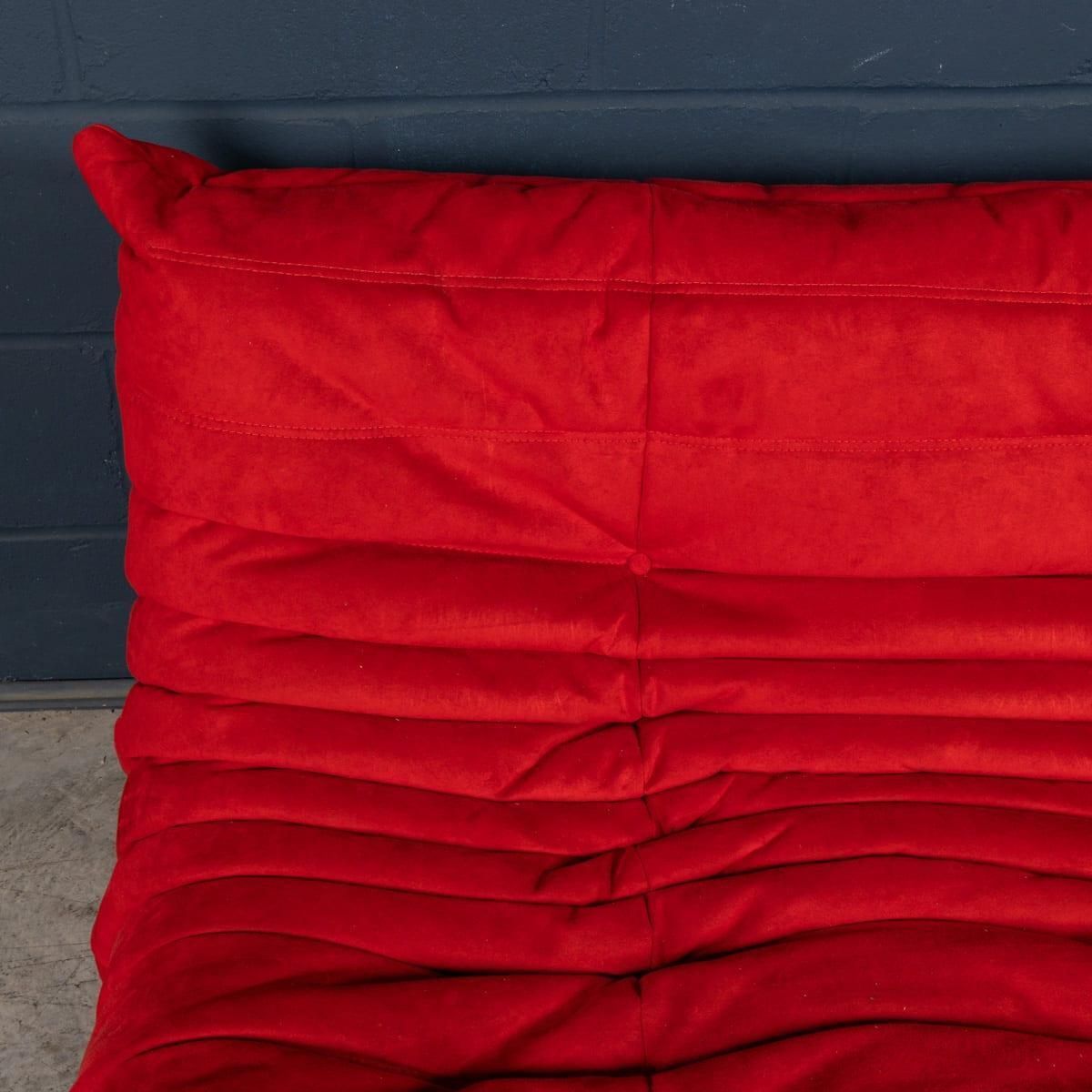 photo buy A 21st Century Red "Togo" Three Seater Sofa By Michel Ducaroy For Ligne Roset