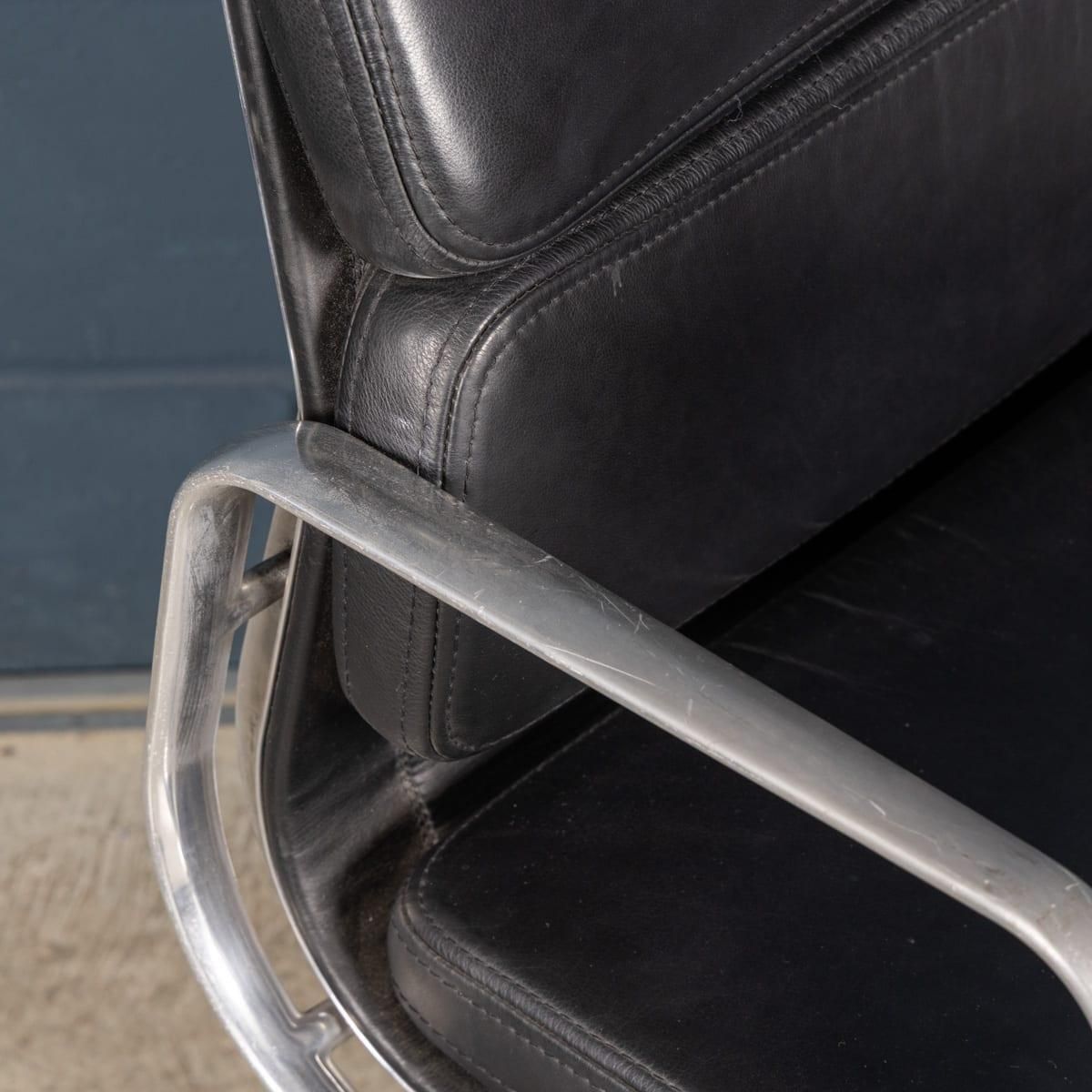 photo for sale Vintage 20thc Ea217 Chair In Black Leather By Charles And Ray Eames For Icf