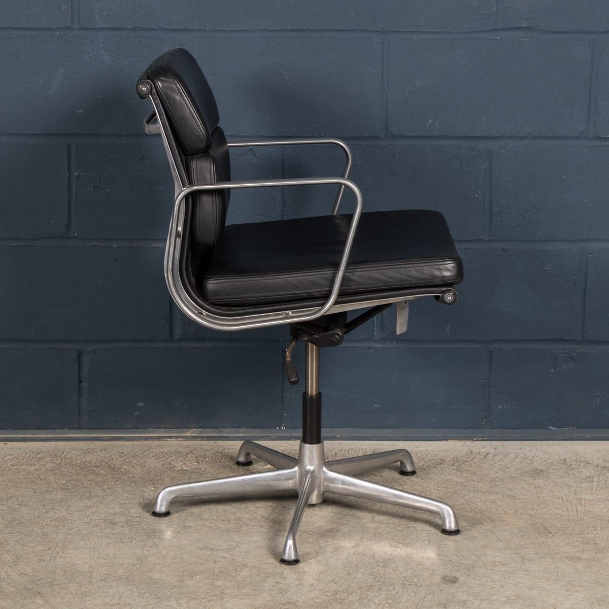 Vintage 20thc Ea217 Chair In Black Leather By Charles And Ray Eames For Icf photo vinterior