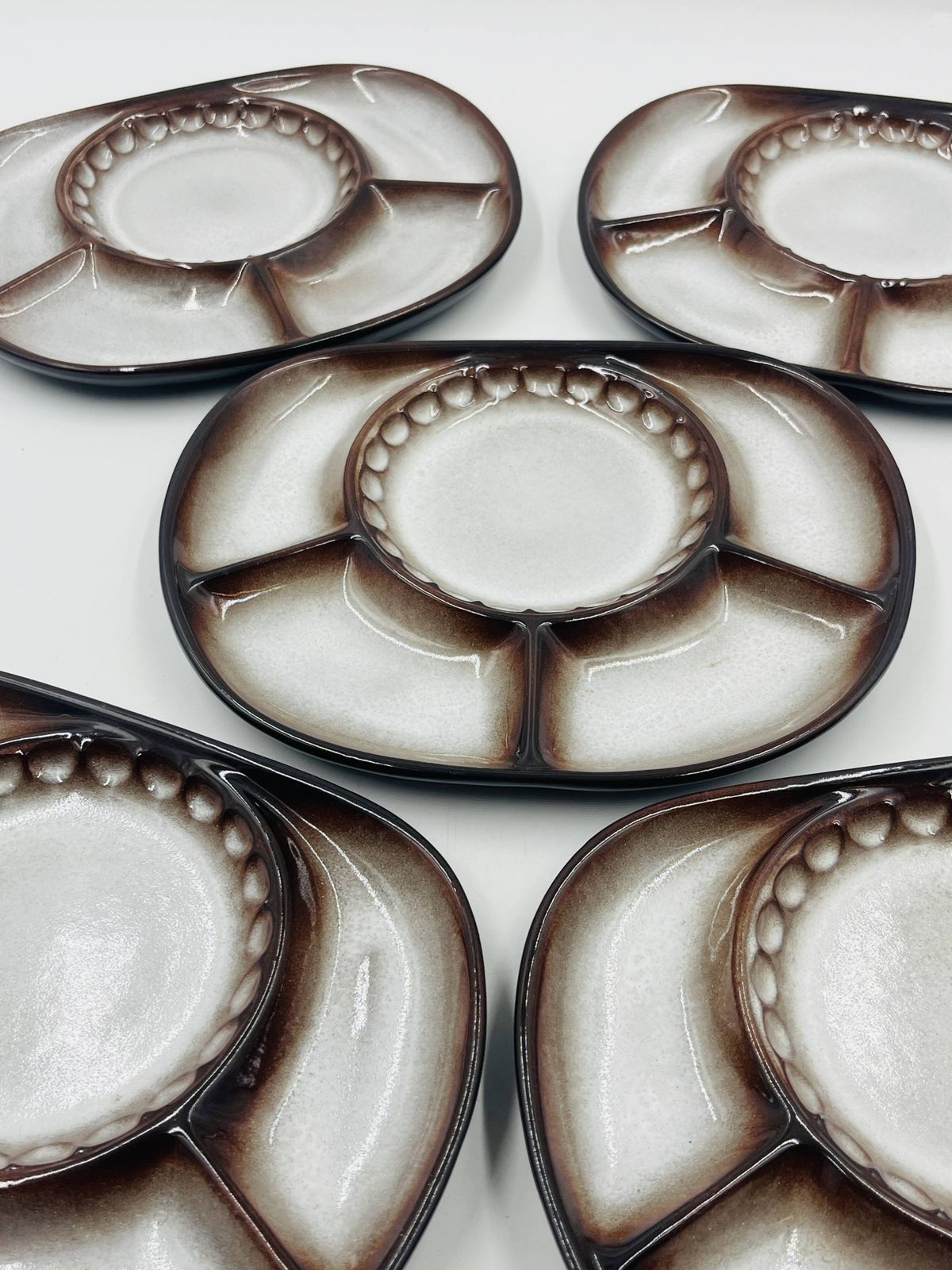 Set Of 5 Compartmentalised Plates By Steuler Attributed To Cari Zalloni. photo furniture