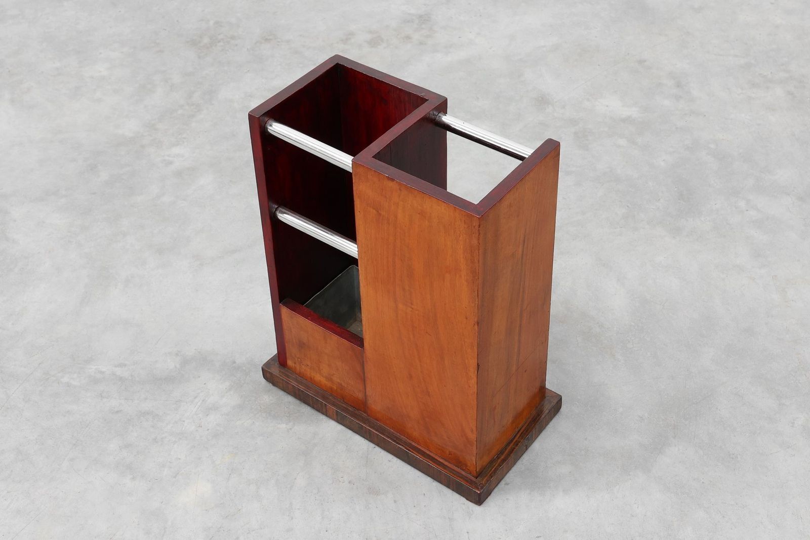 Art Deco Early Umbrella Stand In Wood And Metal, France, 1910s photo vinterior