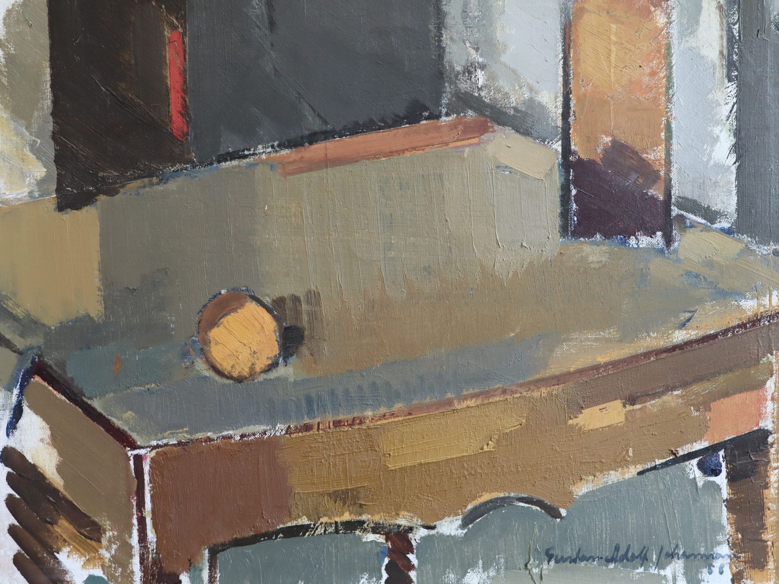Spatial Dialogue Painting., Mid 20th Century photo 523.0