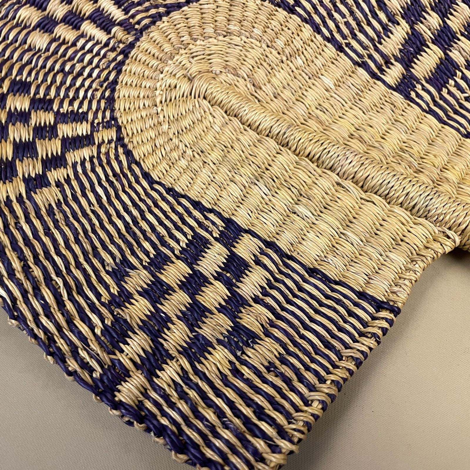 African Elephant Grass Fans Pair Handwoven Ghana Wall Decor Hand Fan Bolga photo vintage
