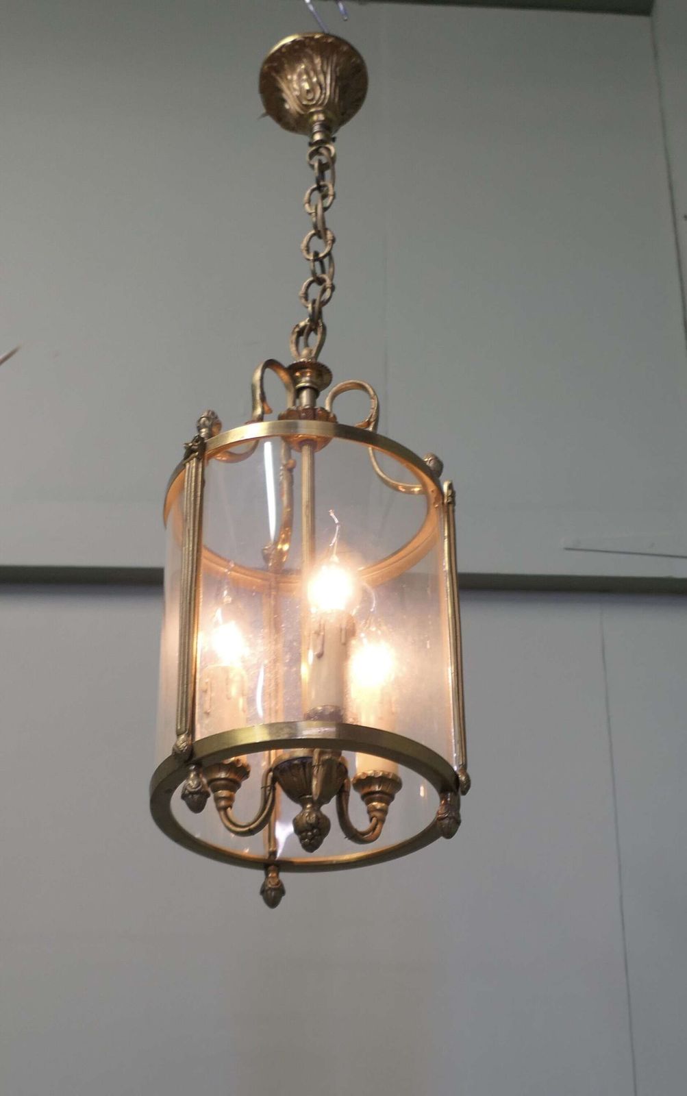 Superb Quality Round Art Deco Brass And Glass Lantern This Lovely Light. photo furniture