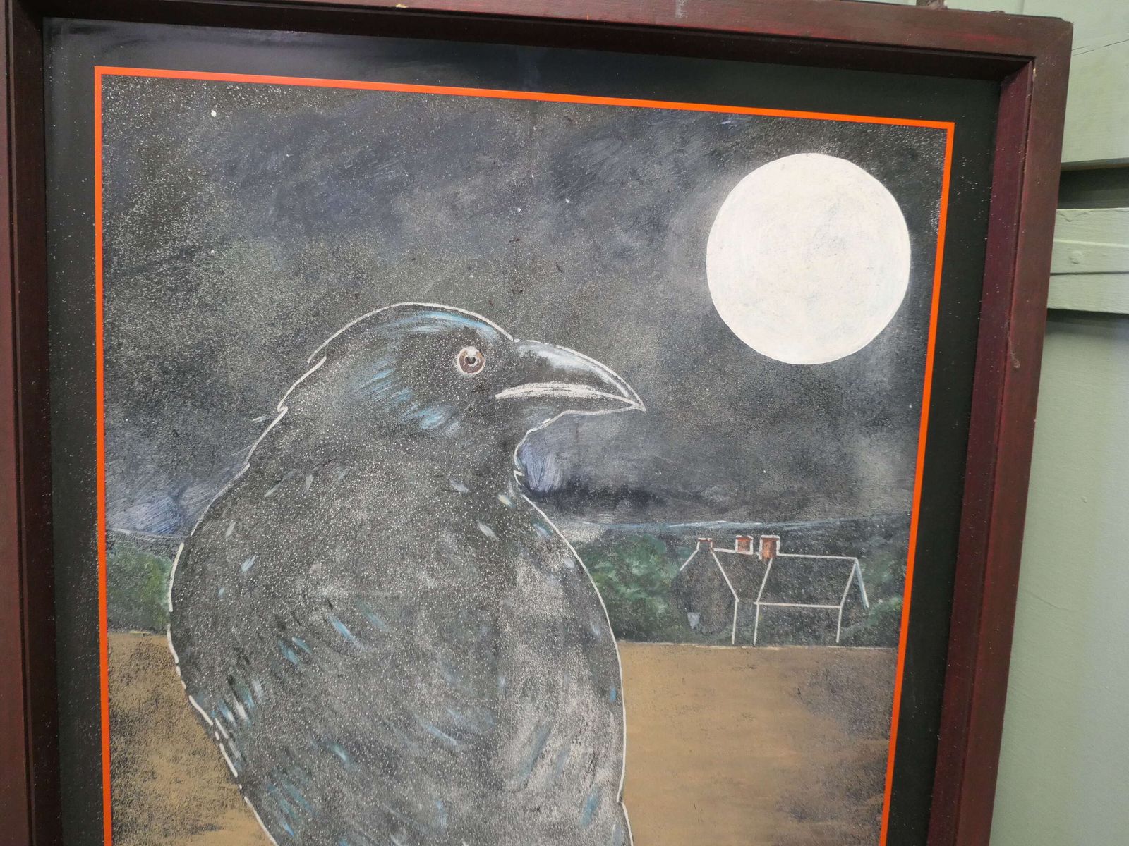 Wooden Iron Framed Hanging Pub Sign. The Raven, Signed This Is An Original Large And Heavy. photo Home Decor