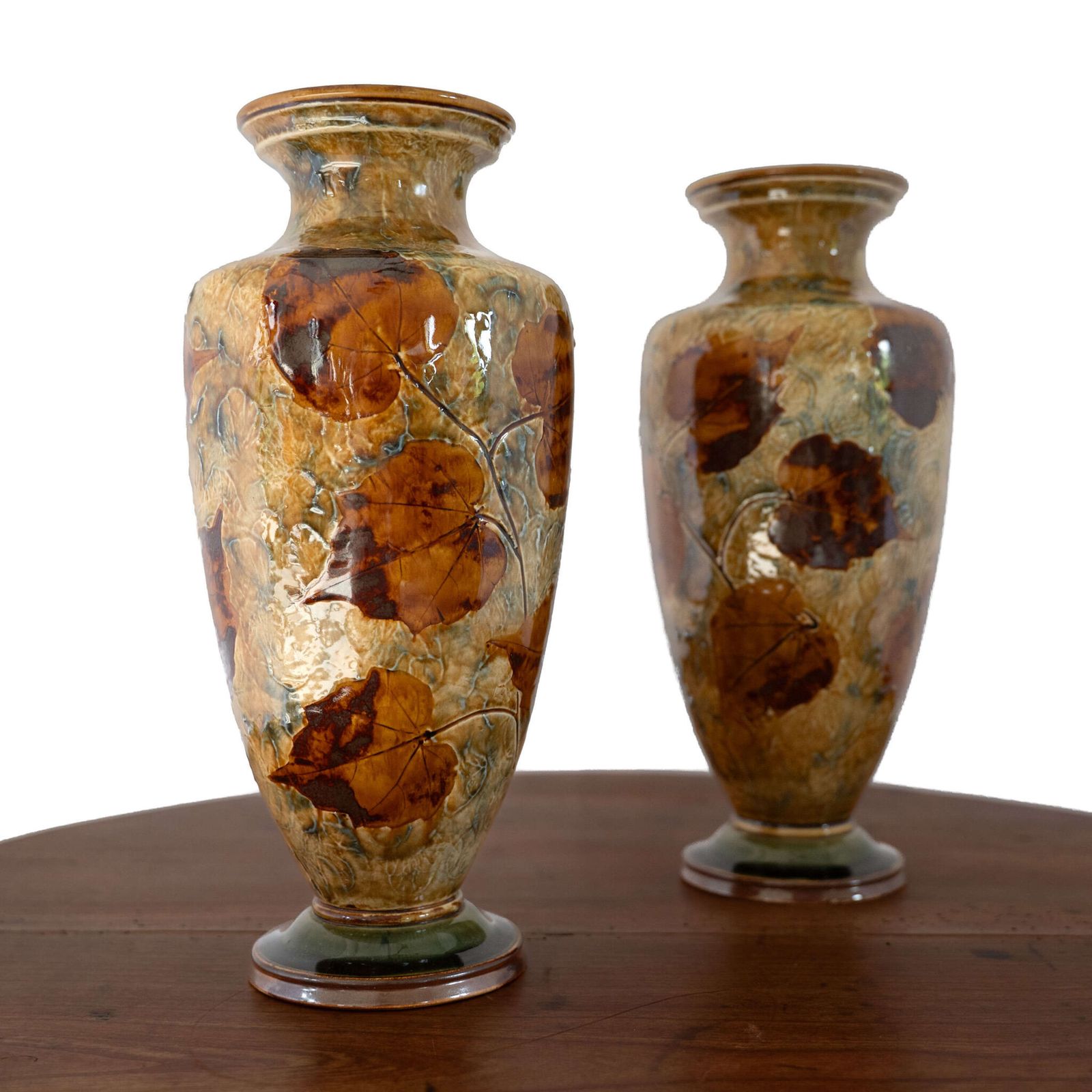 Pair Of Royal Doulton Lambeth 'Autumn Foliage' Vases. photo buy