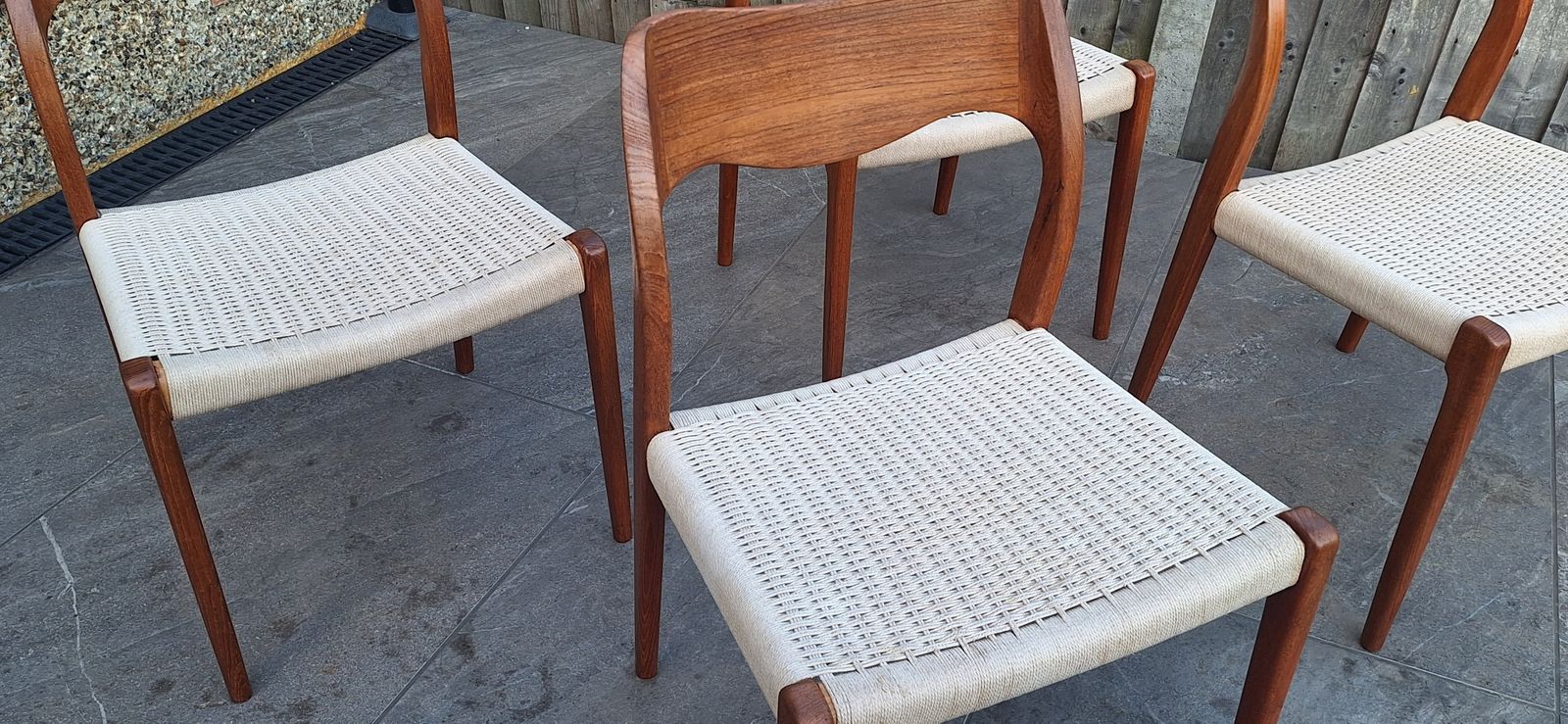 4 Danish Mid Century Niels Moller Chairs photo for sale