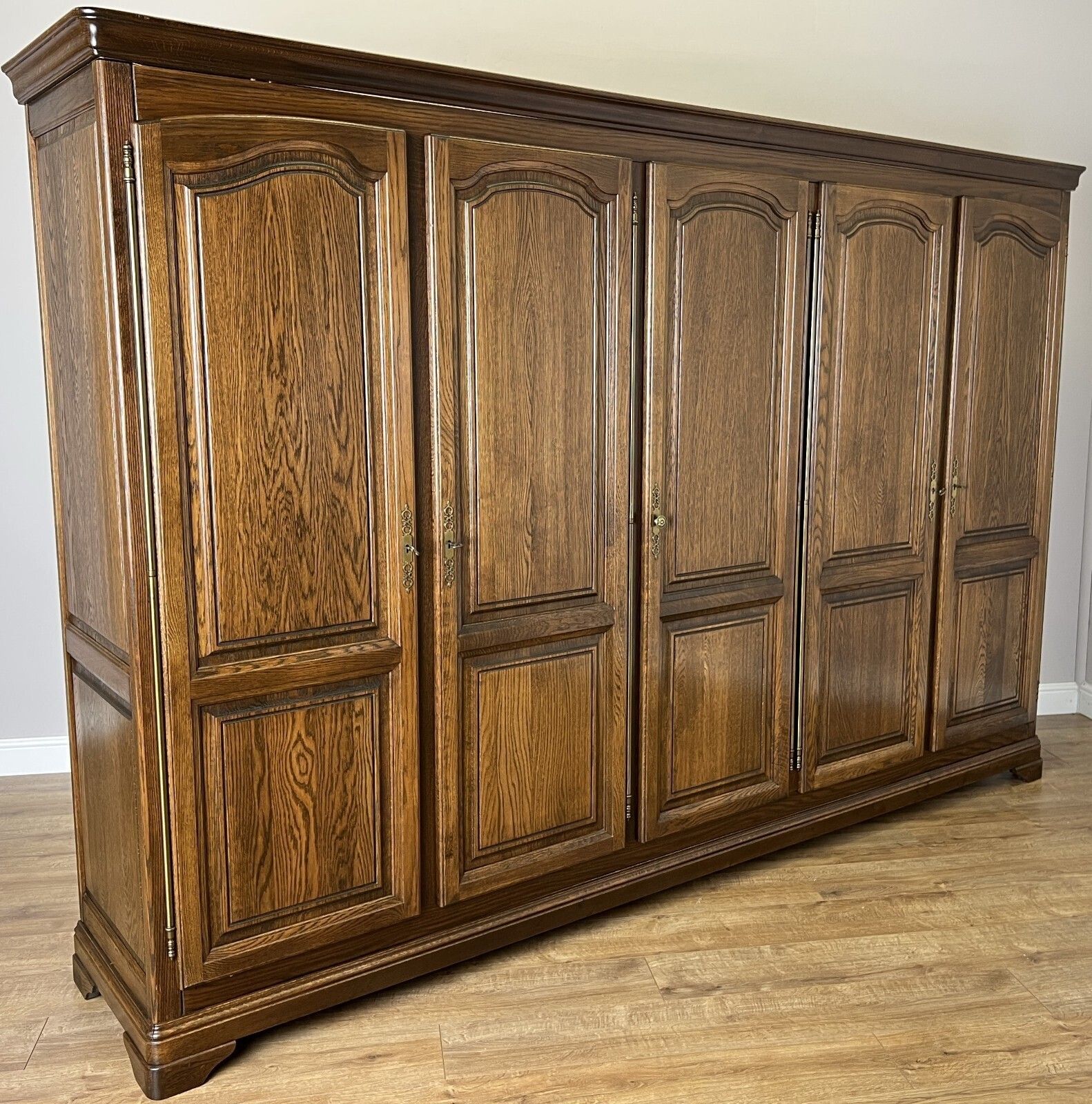 Wardrobe Vintage French Style Five Door Carved Armoire Cabinet Lot 6130 photo for sale