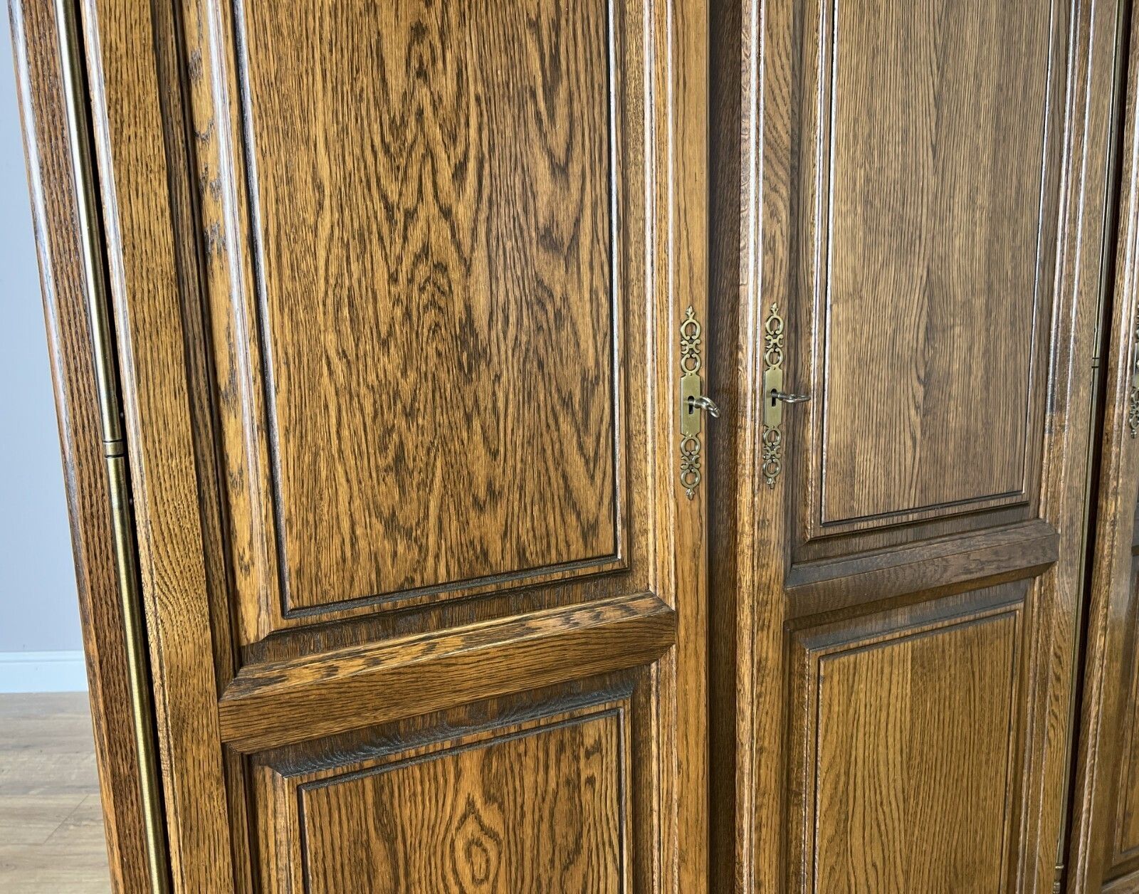Wardrobe Vintage French Style Five Door Carved Armoire Cabinet Lot 6130 photo vintage
