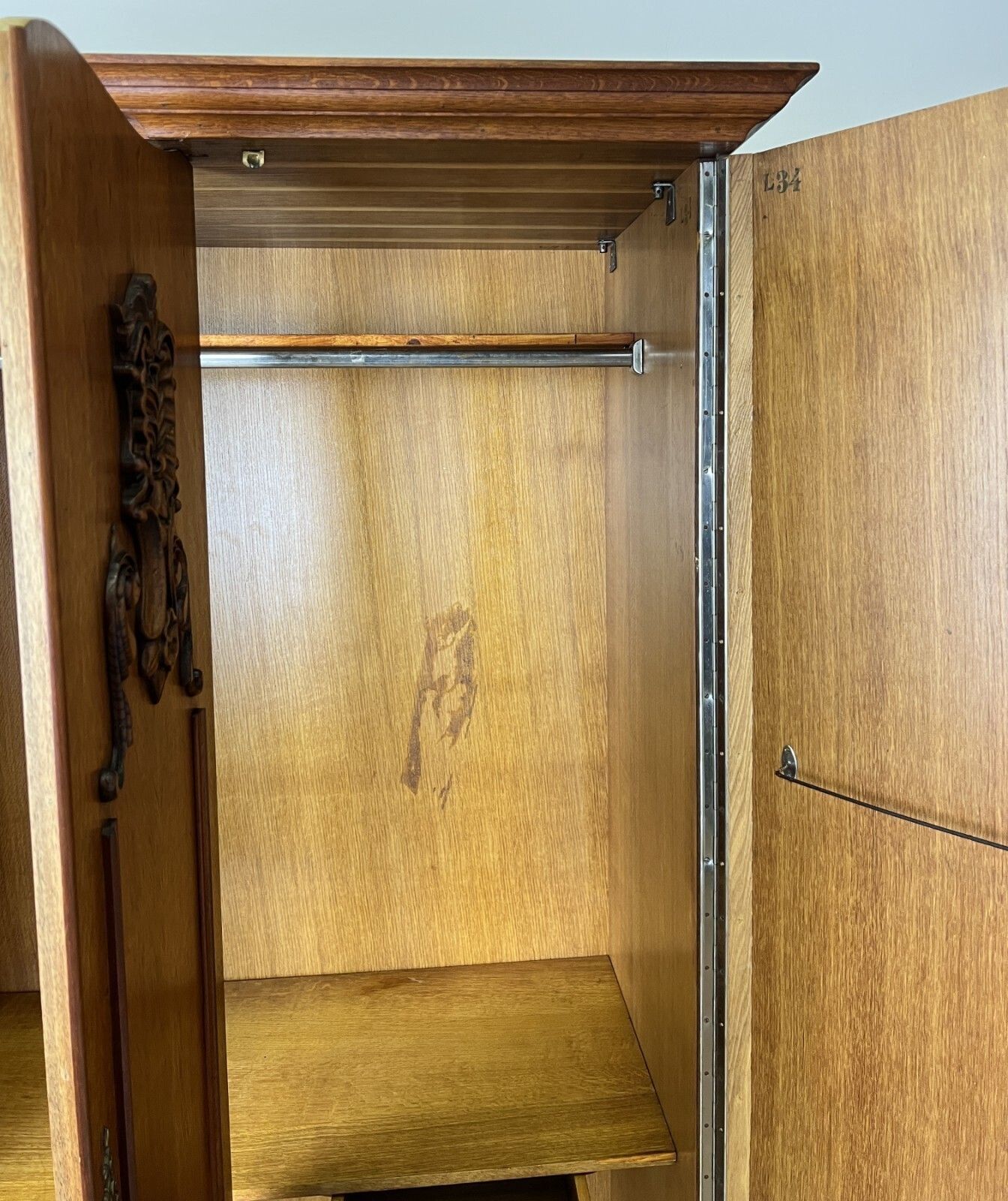 photo buy Wardrobe Vintage French Style Four Door Carved Armoire Cabinet Lot 6147