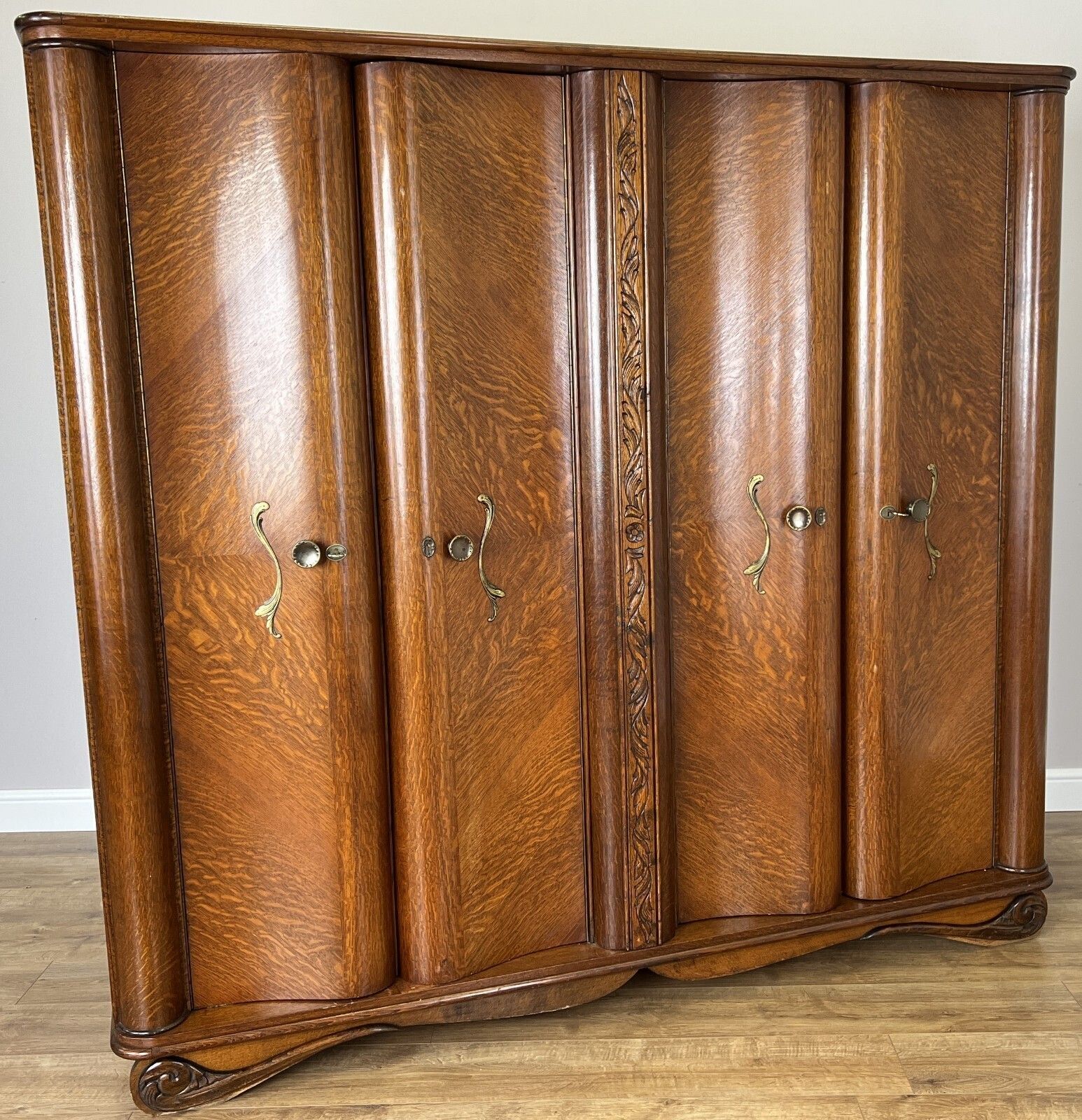 Wardrobe Vintage French Style Four Door Carved Armoire Cabinet Lot 6146 photo for sale