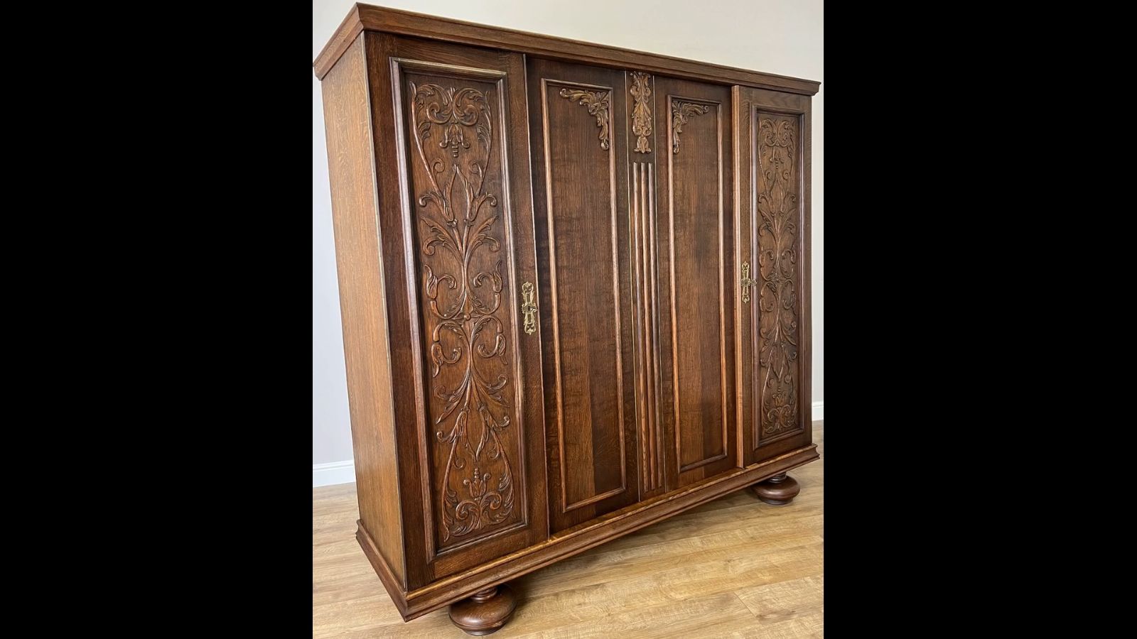 Wardrobe Vintage French Style Four Door Carved Armoire Cabinet Lot 6145 photo furniture