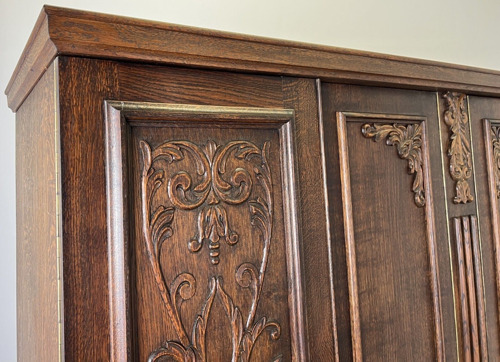 Wardrobe Vintage French Style Four Door Carved Armoire Cabinet Lot 6145 photo vinterior