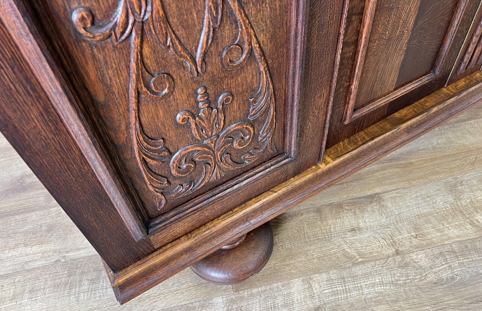 Wardrobe Vintage French Style Four Door Carved Armoire Cabinet Lot 6145 photo vintage