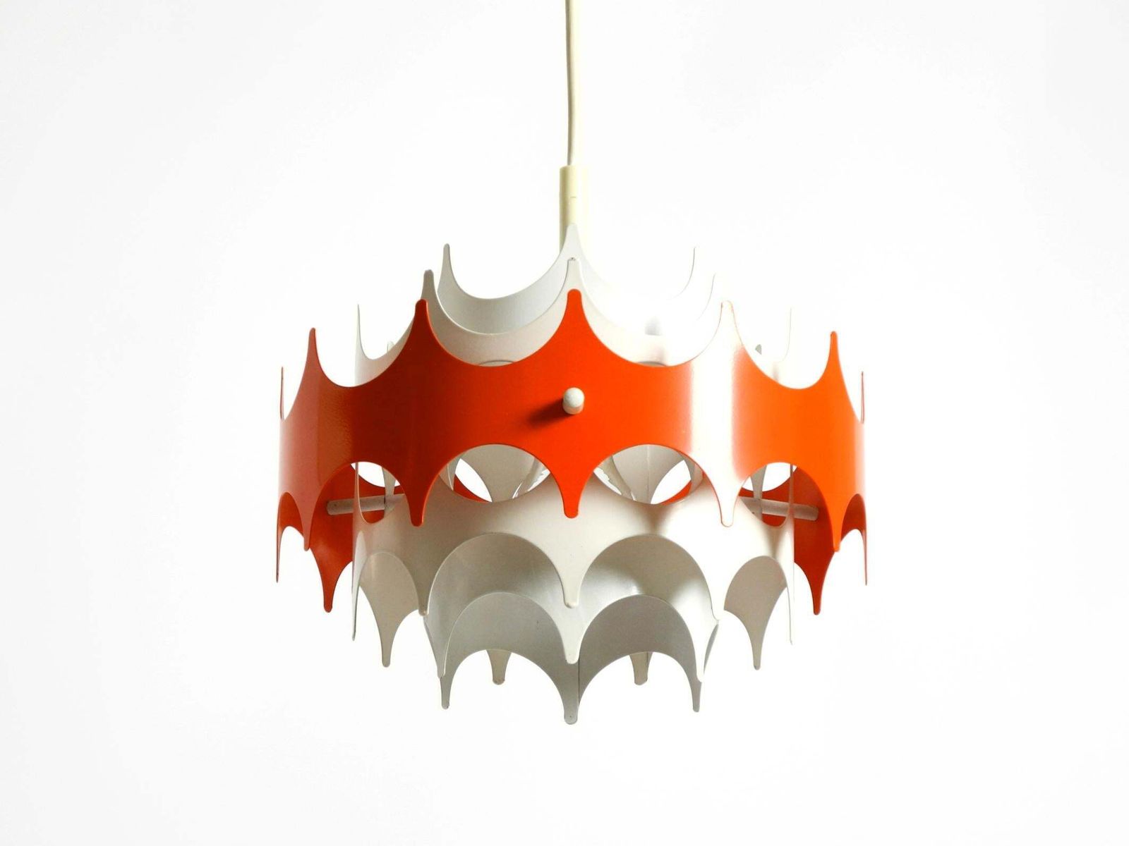 Kleine Space Age metalen hanglamp uit de jaren 1960 van Doria photo Verlichting