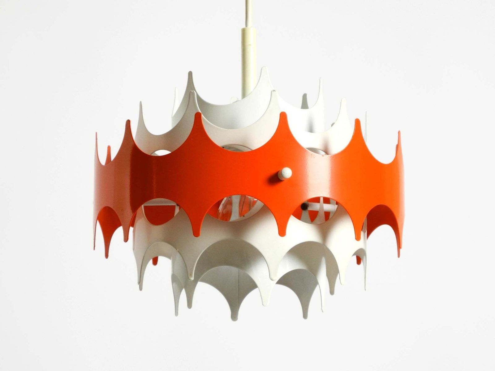 Kleine Space Age metalen hanglamp uit de jaren 1960 van Doria photo vintage
