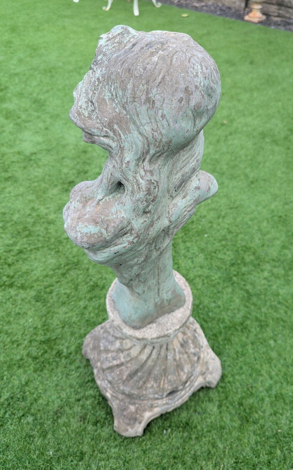 photo for sale Vintage Stephanie Stone Bust On Spiral Plinth   0350.