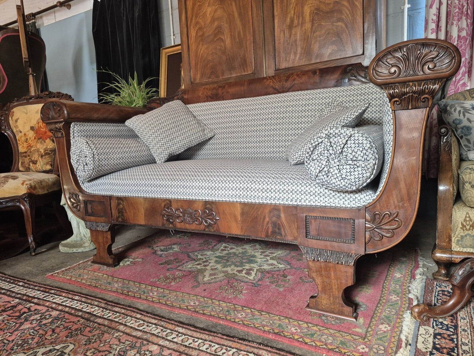 875.0 An Outrageously Curvaceous Beidermeir Burr Walnut Two Seater Sofa Circa 1830 photo