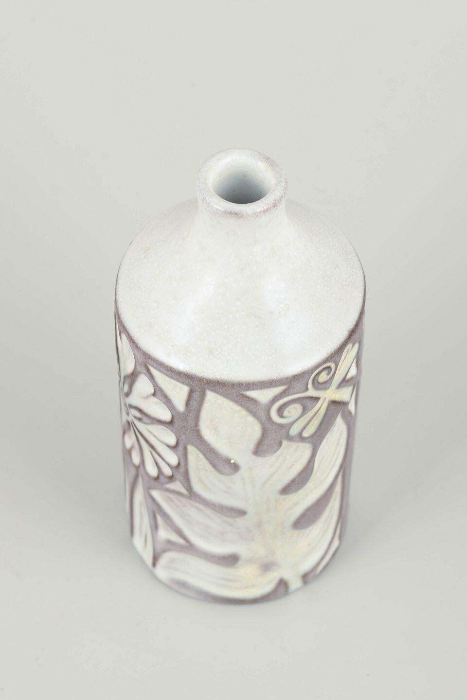 Mari Simmulson, Upsala Ekeby. Stoneware Vase With Stylised Botanical Motifs. photo furniture