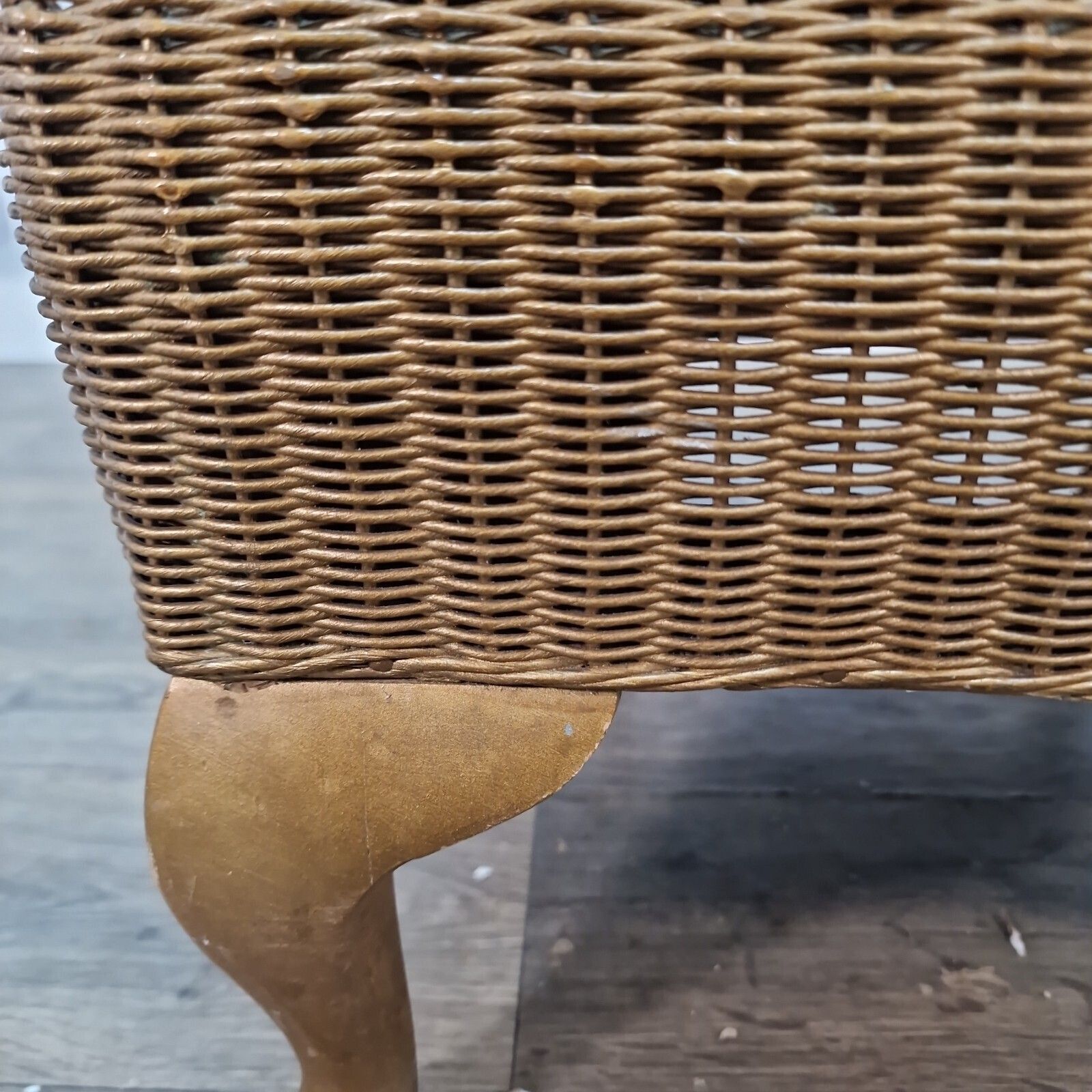 photo for sale Vintage Low Bedroom Chair   Wicker Tub Occasional Seat   Lloyd Loom Style Retro