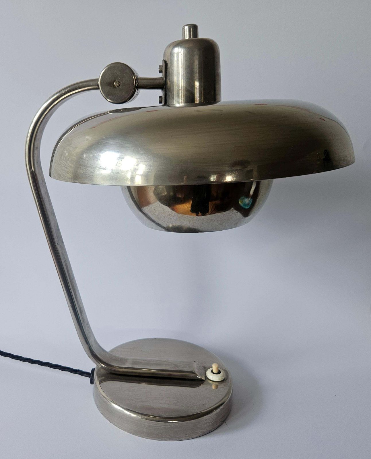 Rare Bauhaus Chrome Table Lamp, Franta Anyz, Functionalism, Art Deco, 1930s photo vinterior