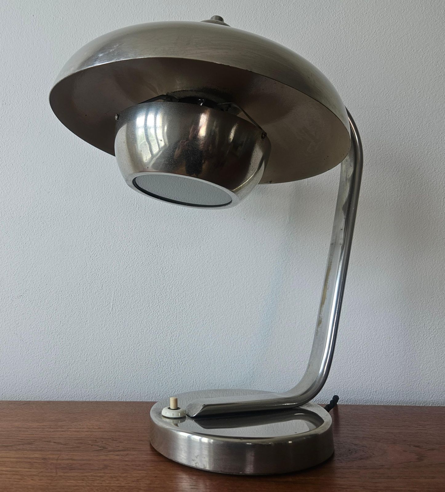 Lampe de table Bauhaus chromée rare, Franta Anyz, fonctionnalisme, Art déco, années 1930 photo vintage