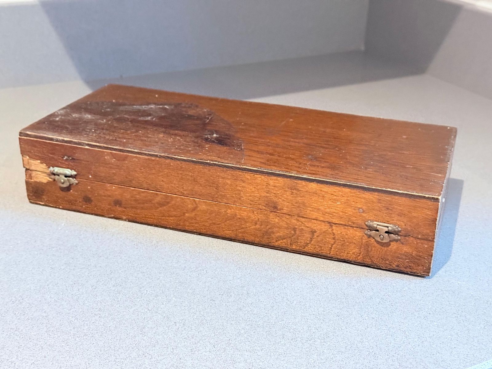 Woonaccessoires Verzilverd Visbestek met Imitatie-ivoren Handvatten, Antieke Doos photo