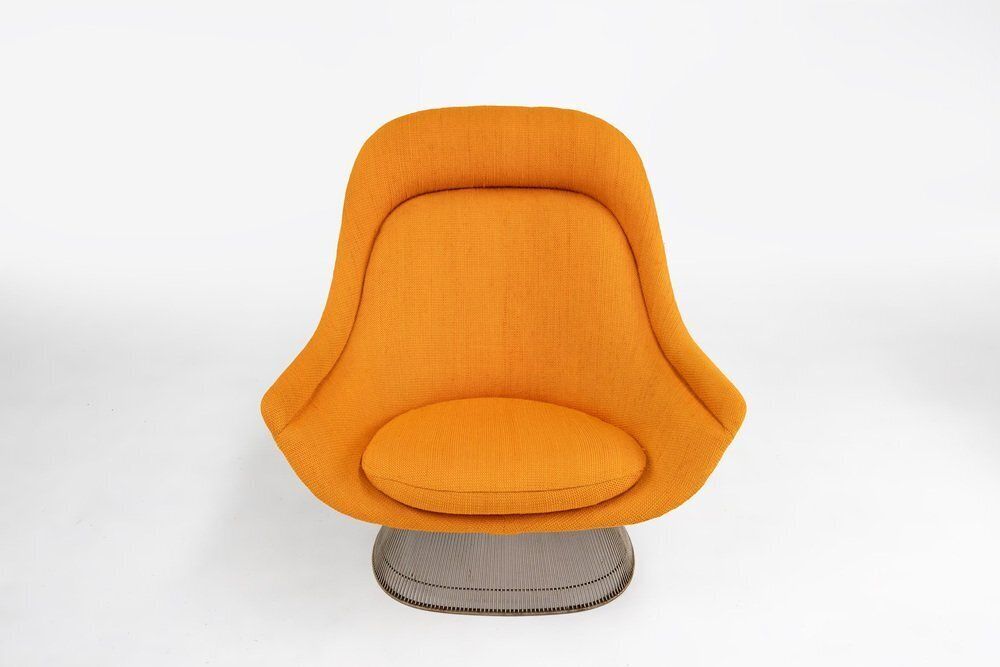 Set Of Model 1705 Easy Chair And Ottoman By Warren Platner For Knoll 1966 photo vinterior