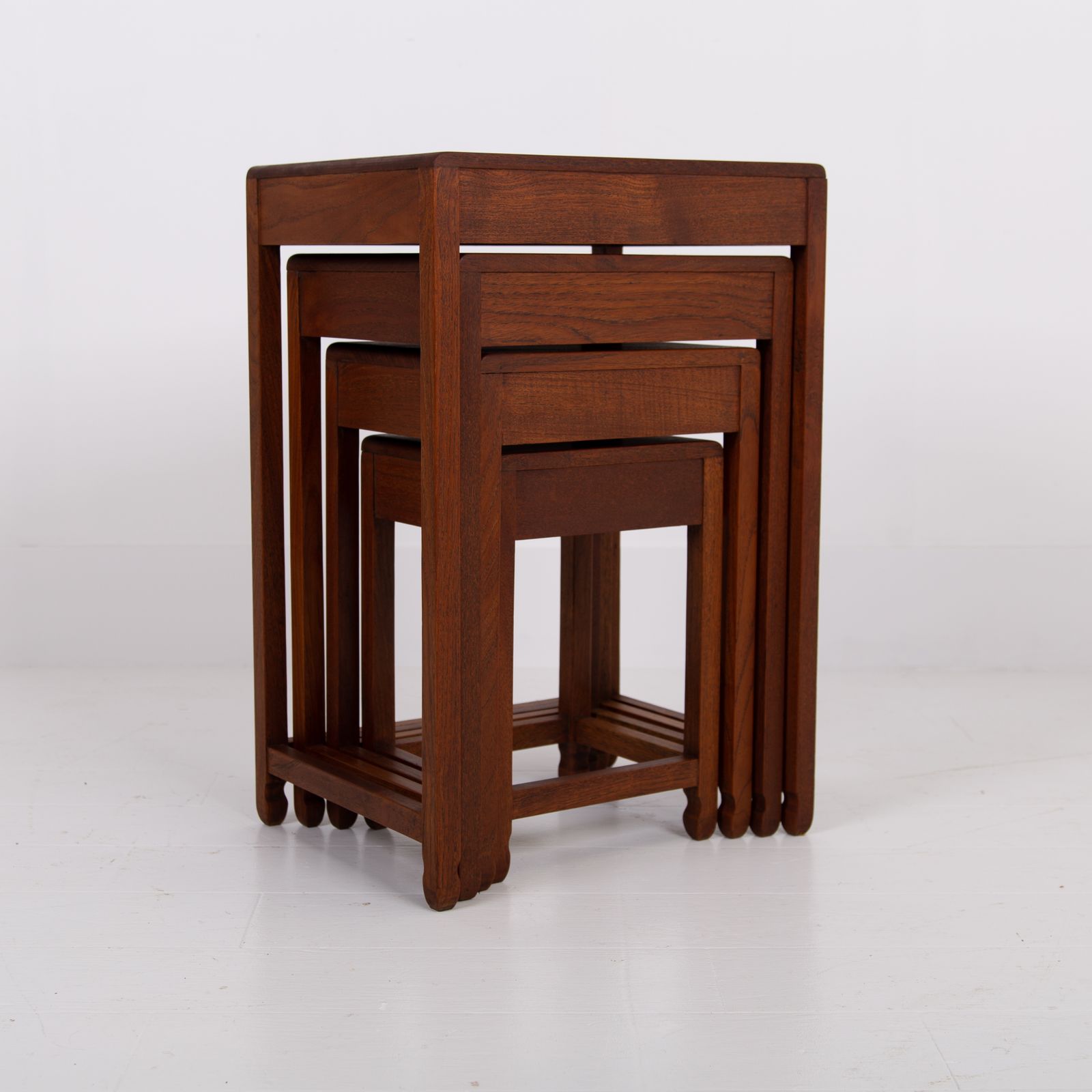 Art Deco Nest Of Four Side Tables In Teak photo for sale