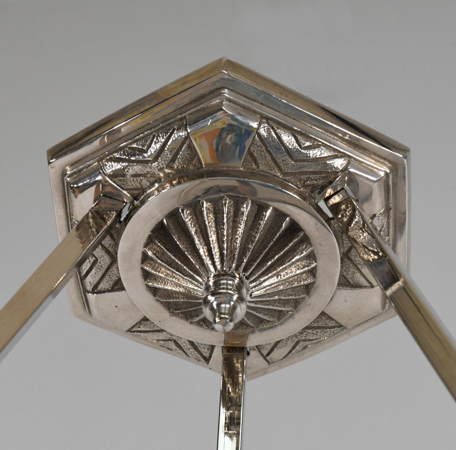Franse art deco hanglamp van Loys Lucha, 1930, Frankrijk photo vintage