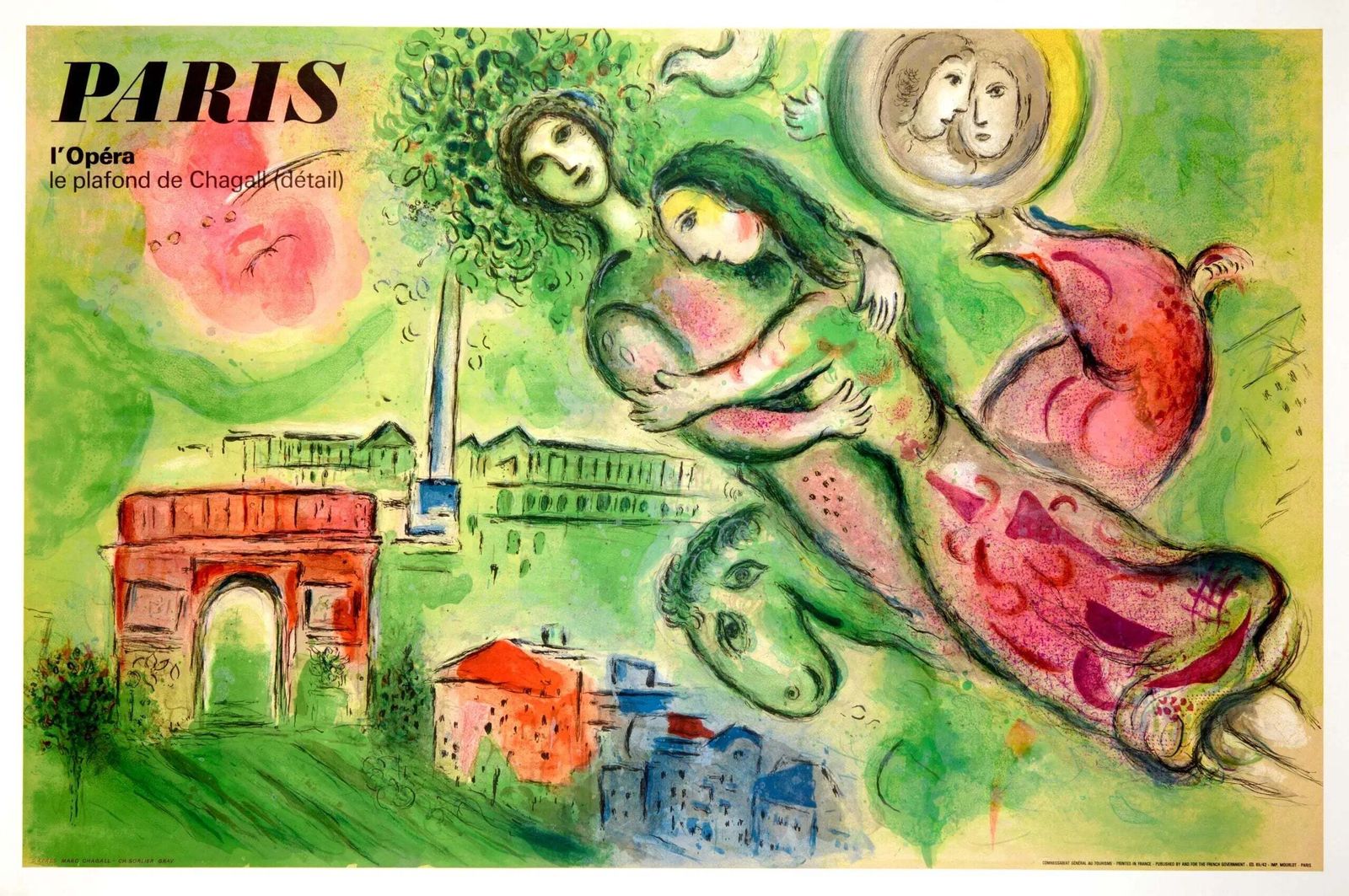 Affiche vintage Marc Chagall, Opéra de Paris, Romeo and Juliet, 1964
