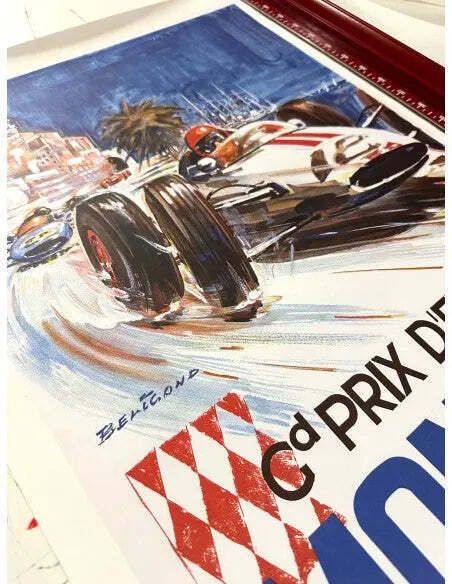 Vintage 1963 Monaco Grand Prix F1 Poster van Michel Beligond photo Kunst