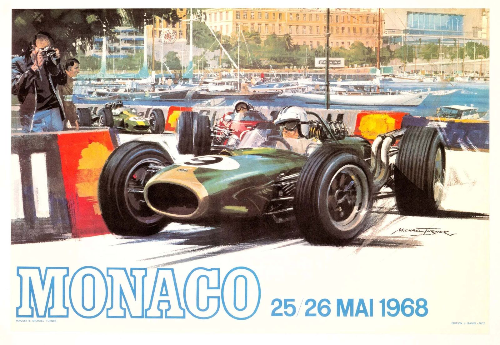 Affiche du 25e anniversaire du Grand Prix de Monaco 1968, Michael Turner