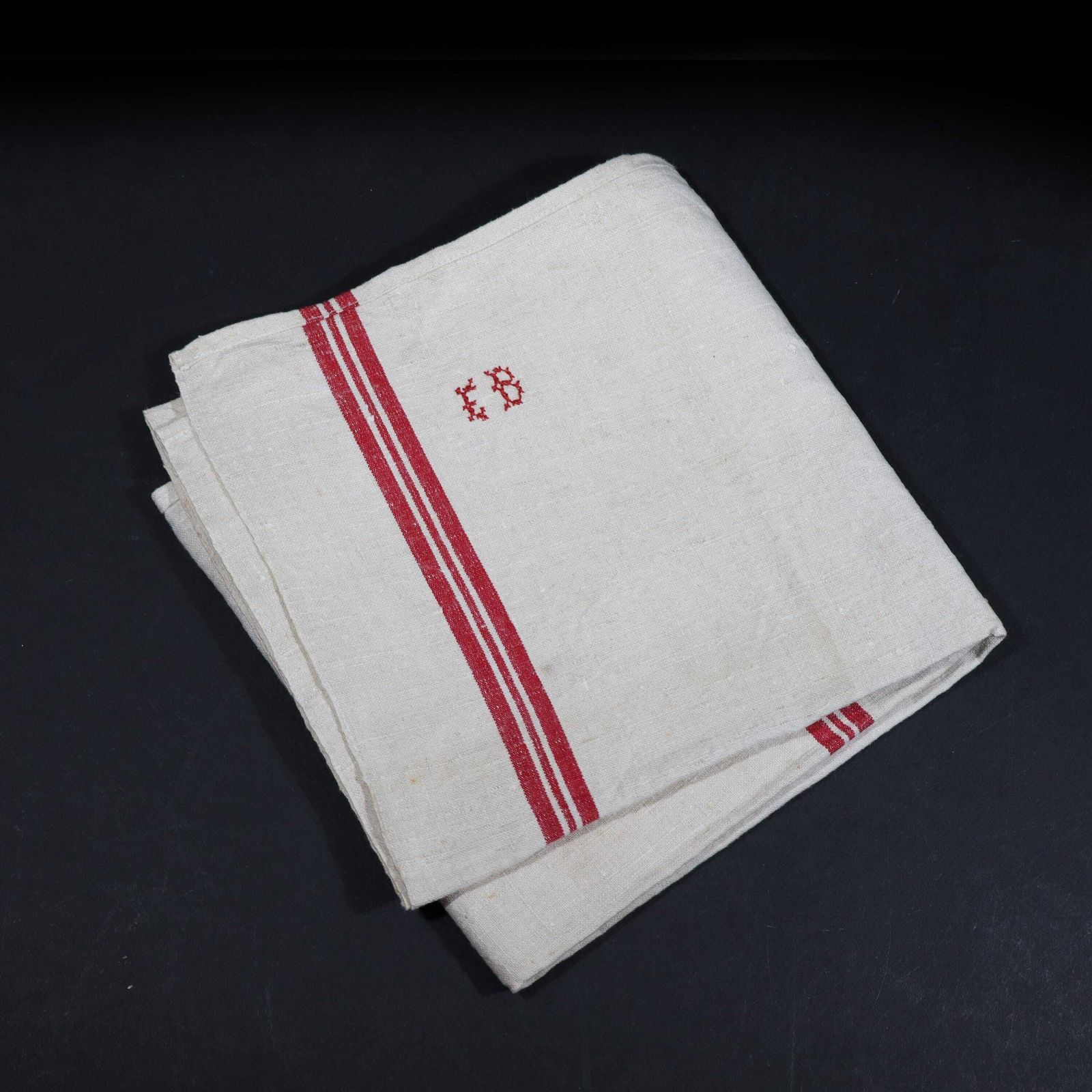 Antique French Red Striped Towels, Large Kitchen Linens Set Of 2 photo furniture
