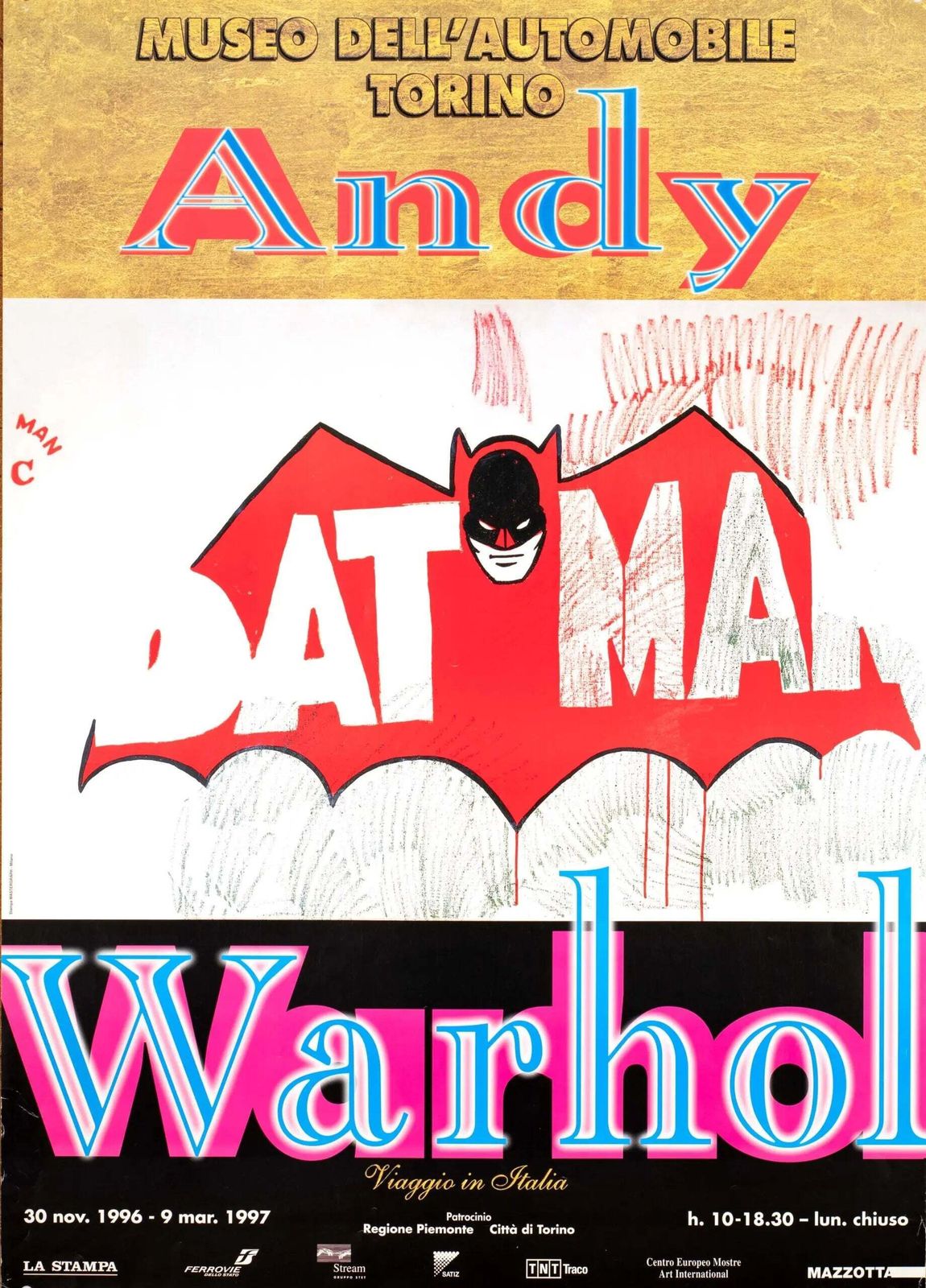 Andy Warhol Batman 1997 Vintage Pop Art Exhibition Poster