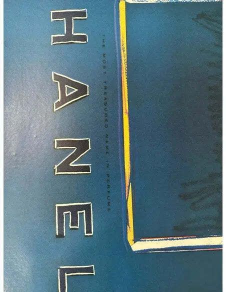 Affiche Pop Art Andy Warhol Chanel No 5 Perfume, bleue et noire photo for sale
