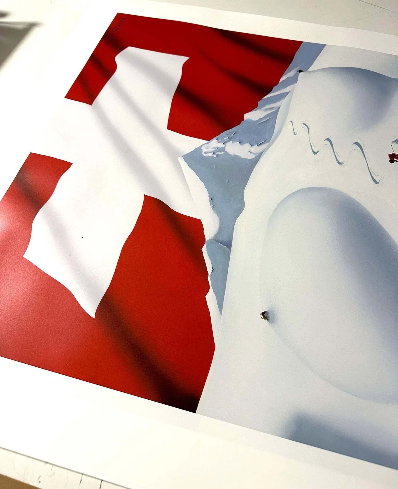 Affiche sérigraphiée St Moritz Swiss Ski, par Razzia, 2012 photo furniture