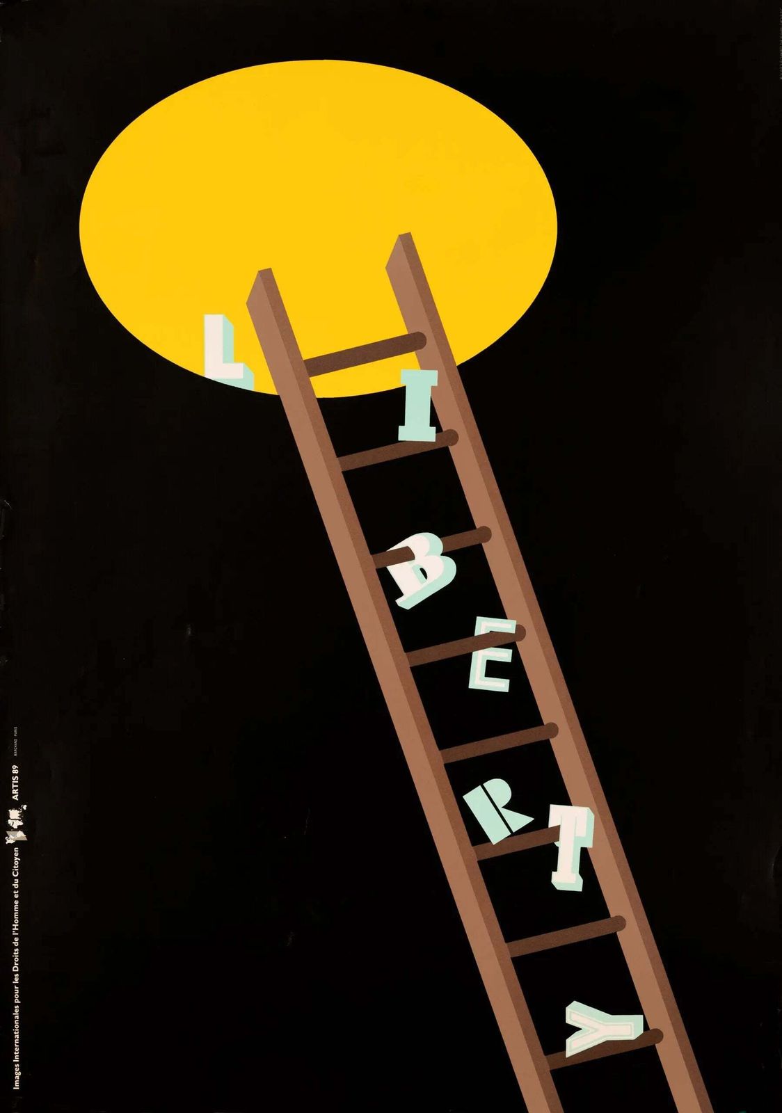 Affiche Seymour Chwast 1989 Liberty Human Rights Bicentennial