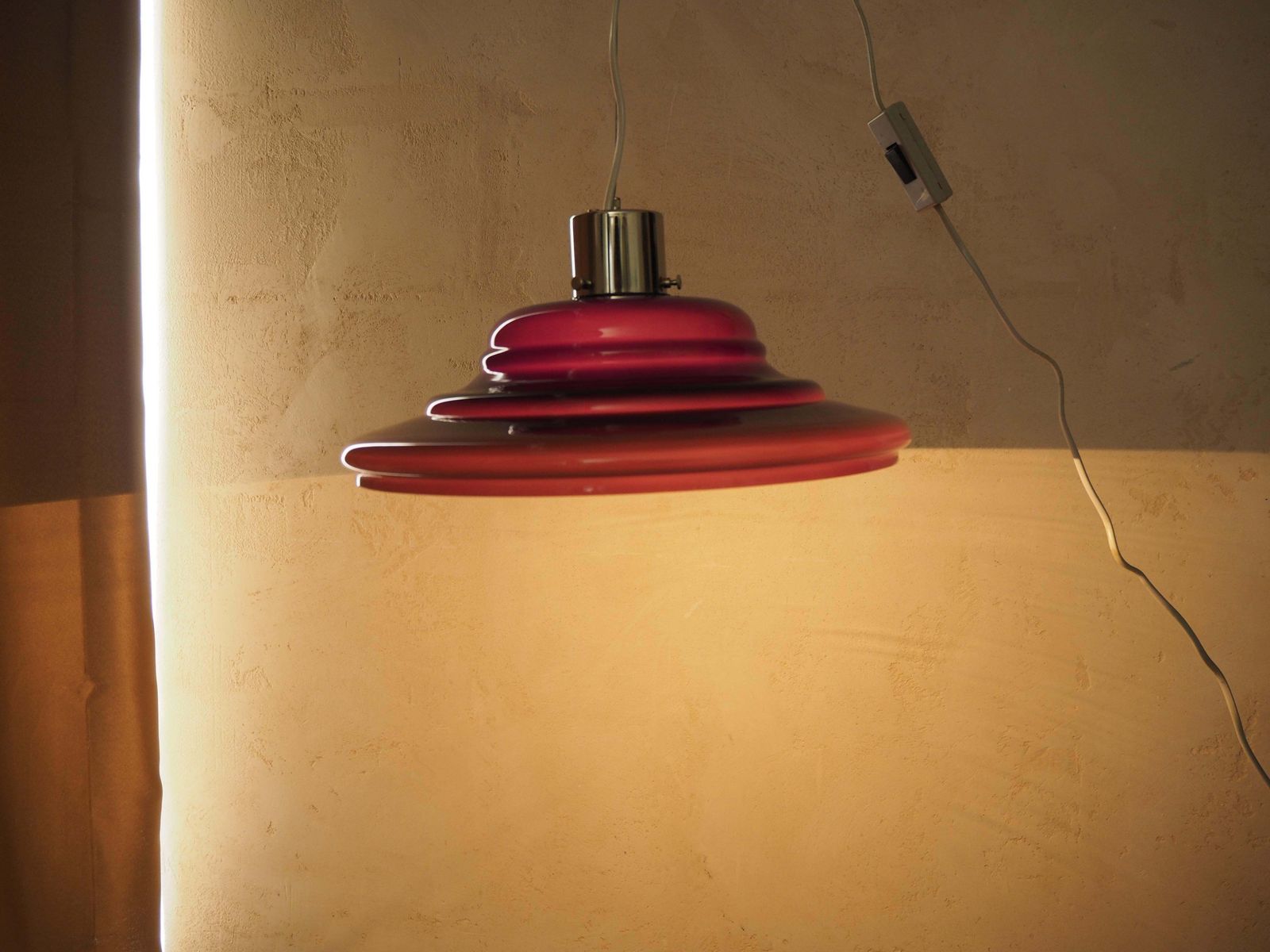 Verlichting Mid-Century glazen kroonluchter, Tsjecho-Slowakije, jaren 1960. photo
