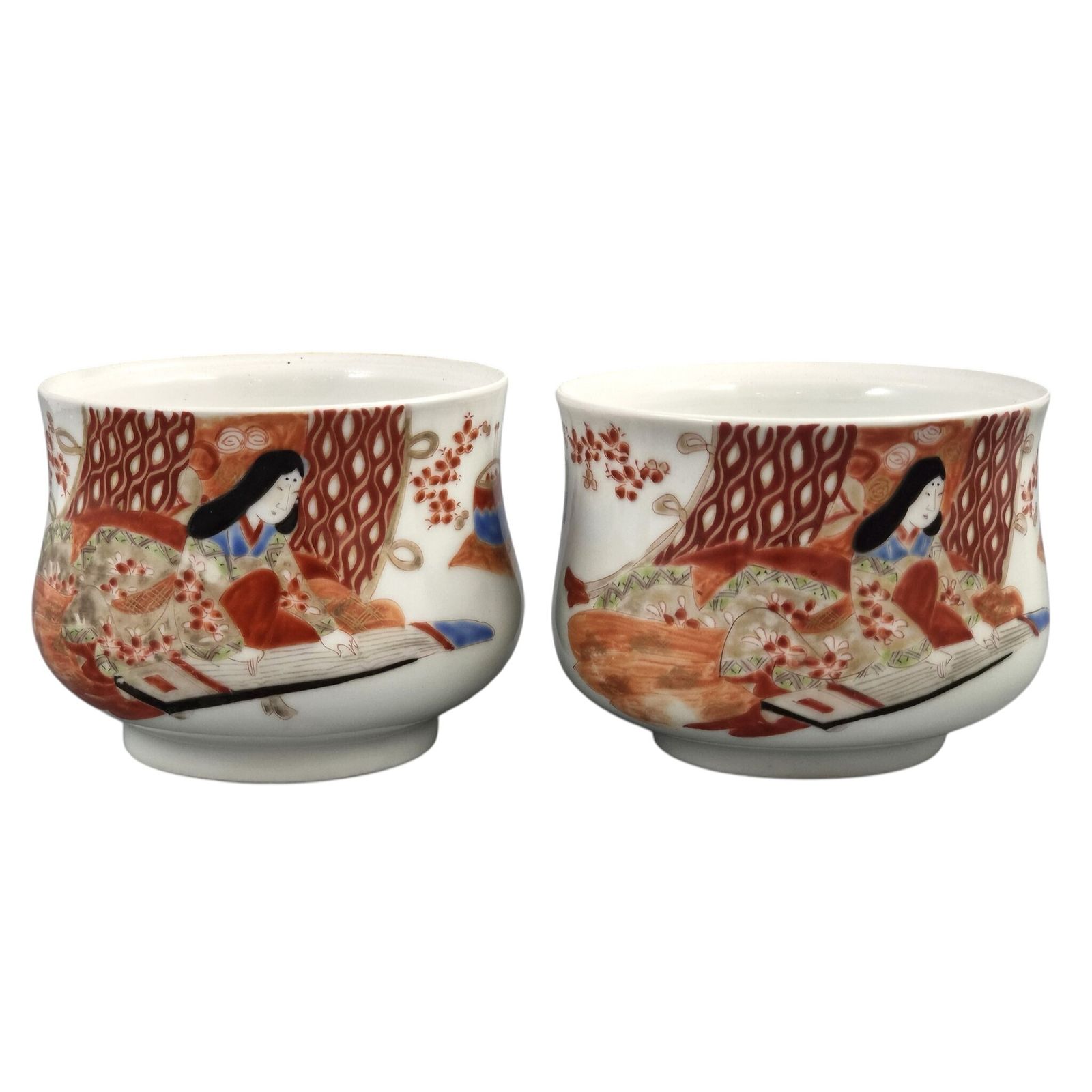 Japanse Imari Sencha Theekopjes door Gyokushi van het Ginshōtei Studio, ca. 1890 photo for sale