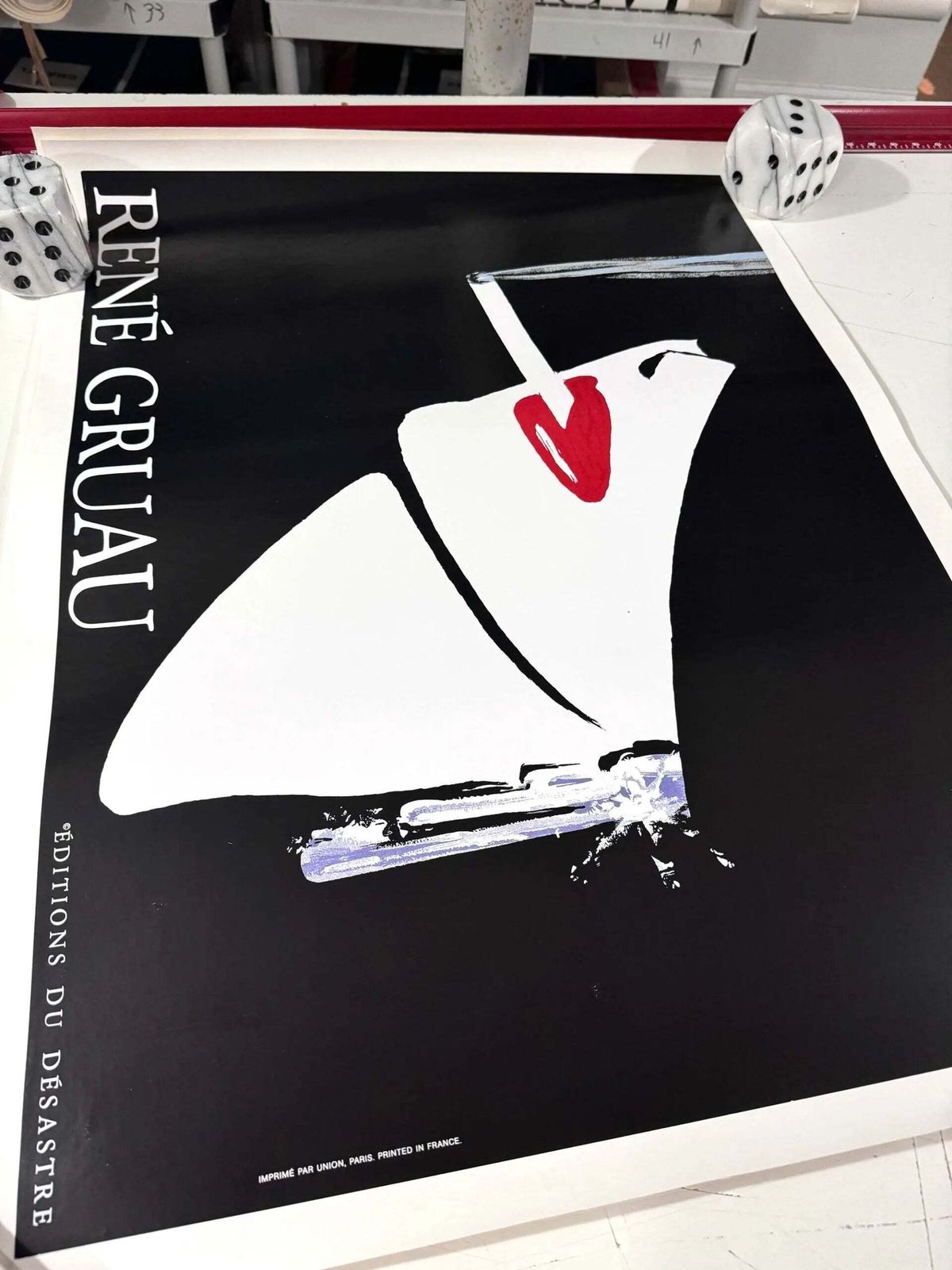 Affiche de mode La Cigarette de Rene Gruau, montée sur toile de lin photo 653.0