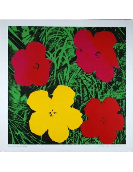 Andy Warhol Flowers Red 1970 Franse Lithografie Poster photo furniture